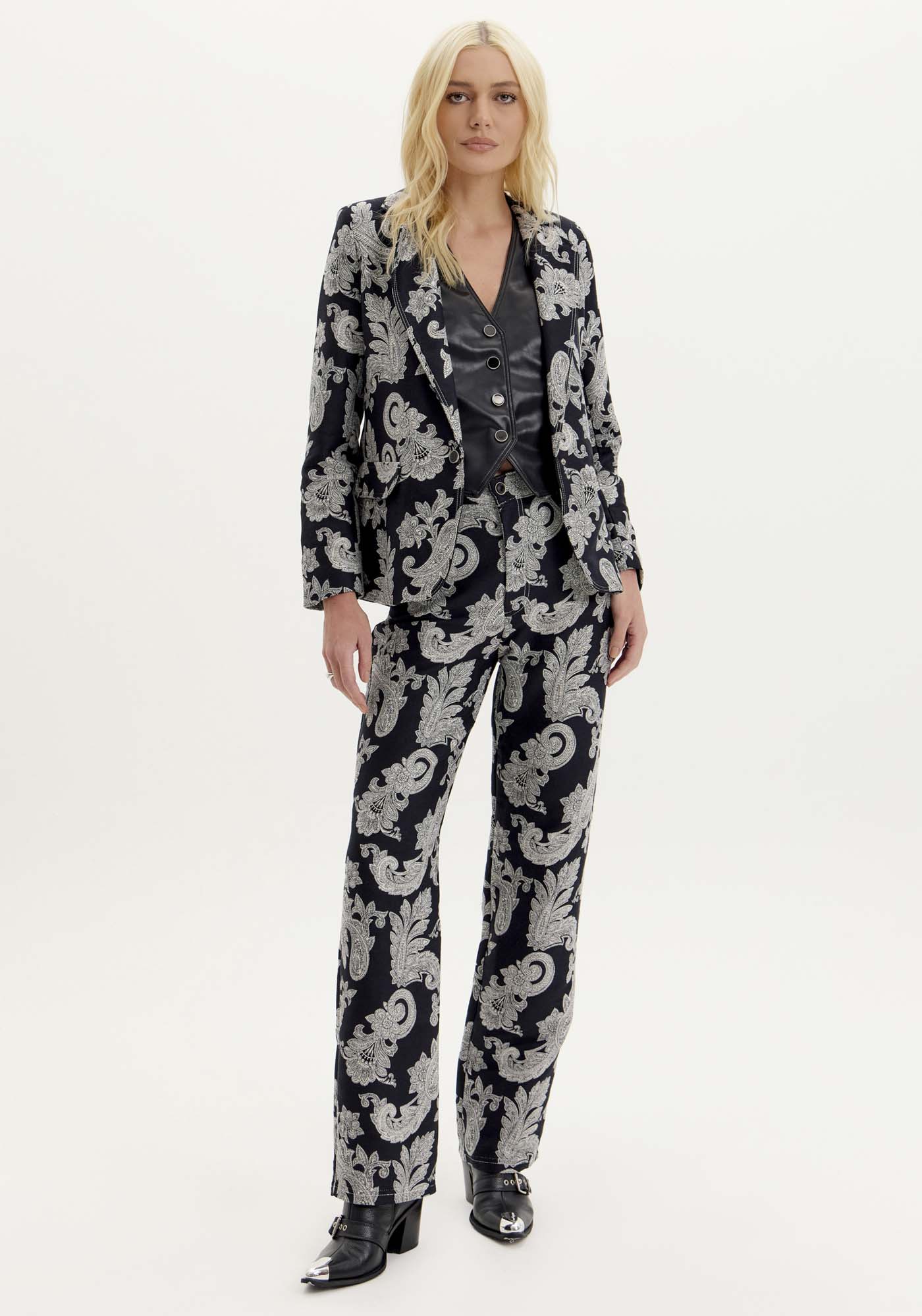 Calça Full Length Jacquard