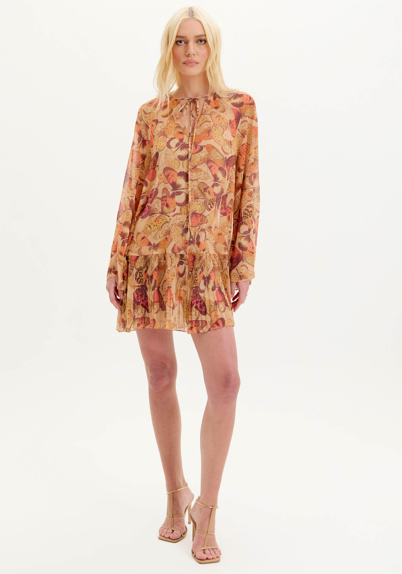 Vestido Curto Fluido Estampado