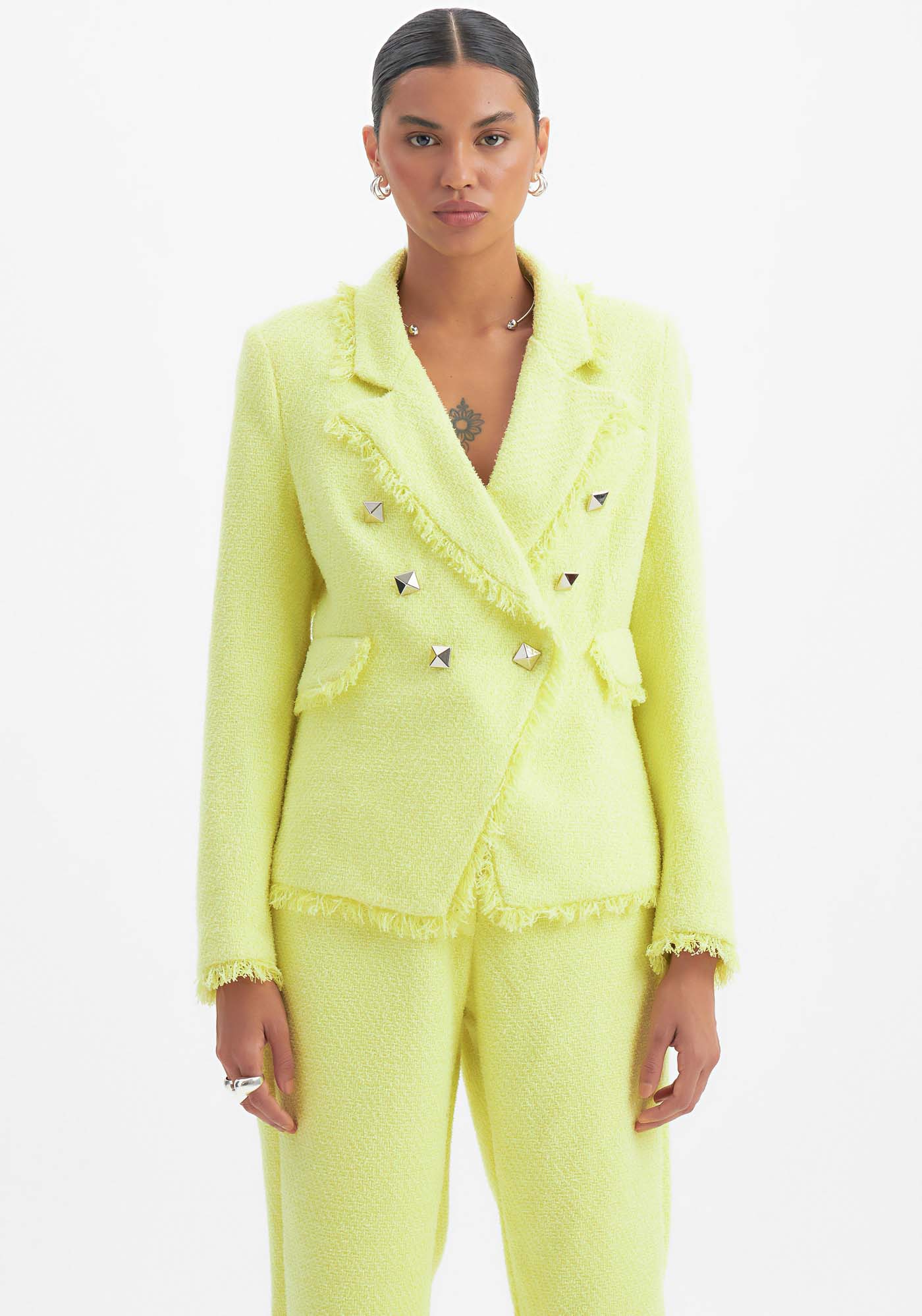 Blazer De Alfaiataria Texturizado Com Transpasse