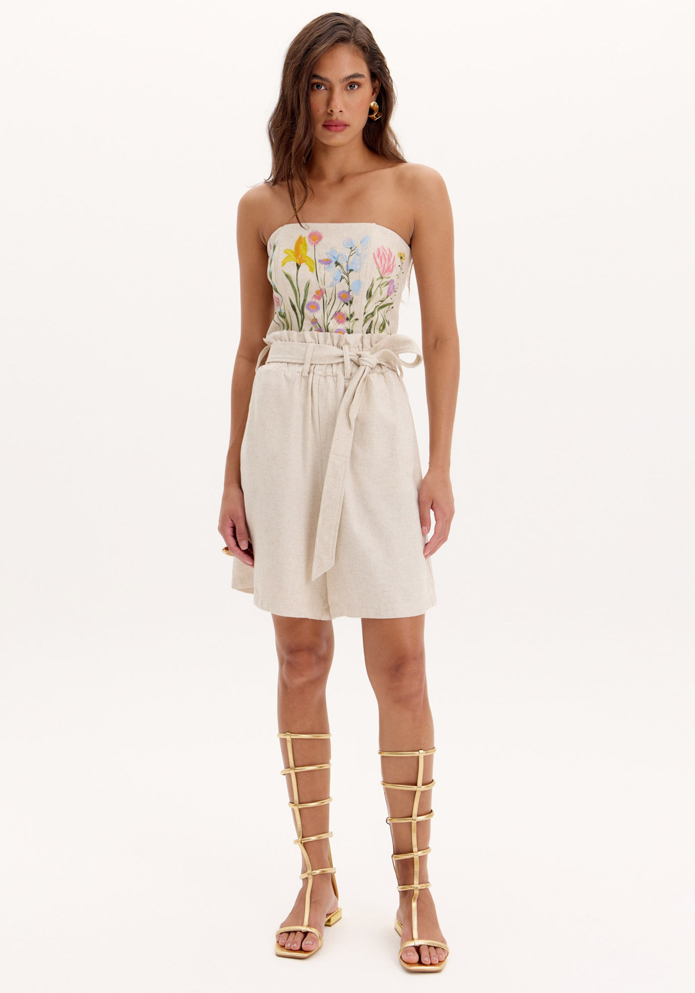 Bermuda Clochard Com Faixa Linho
