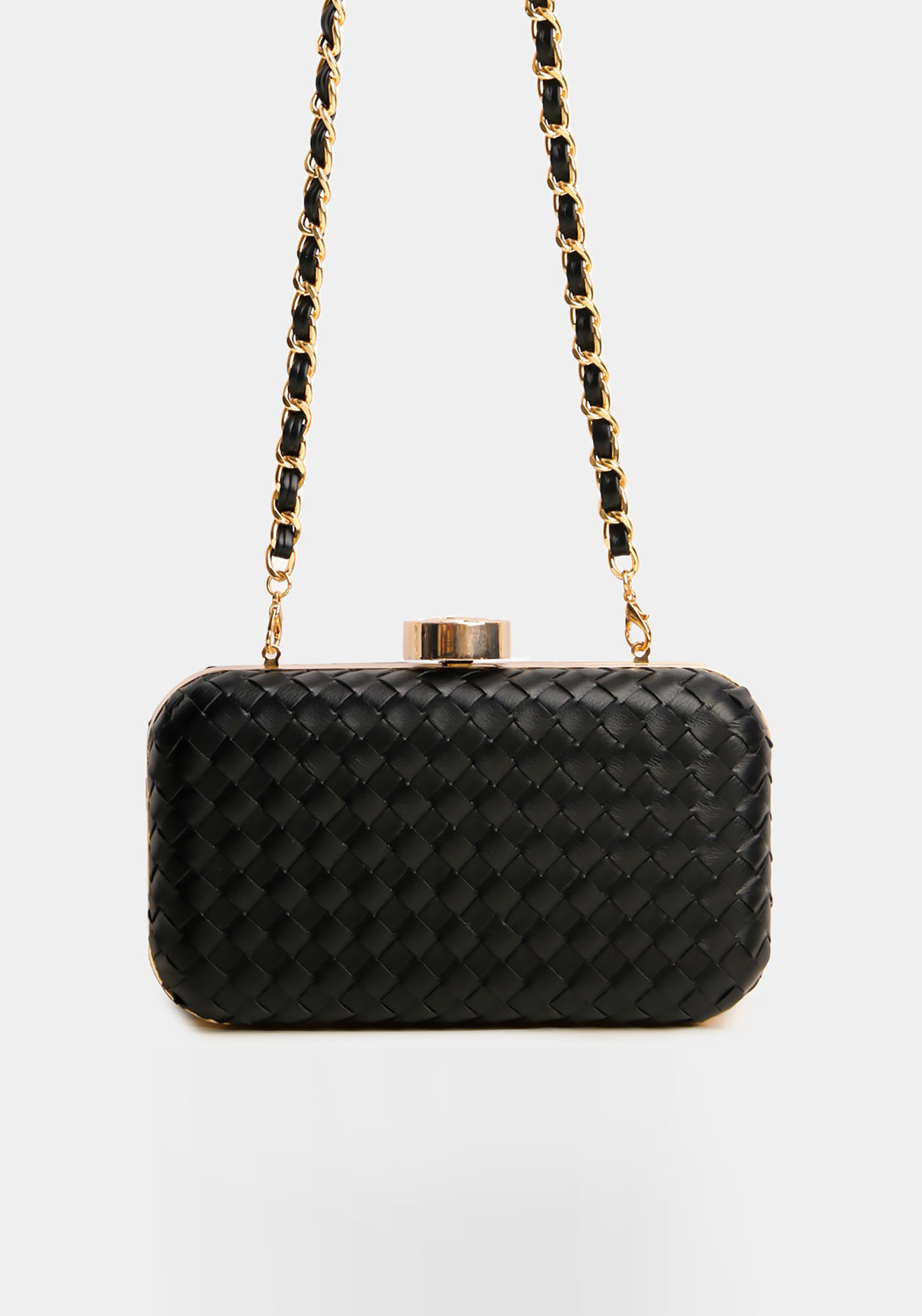 Bolsa Clutch Estruturada Tressê Com Alça Corrente