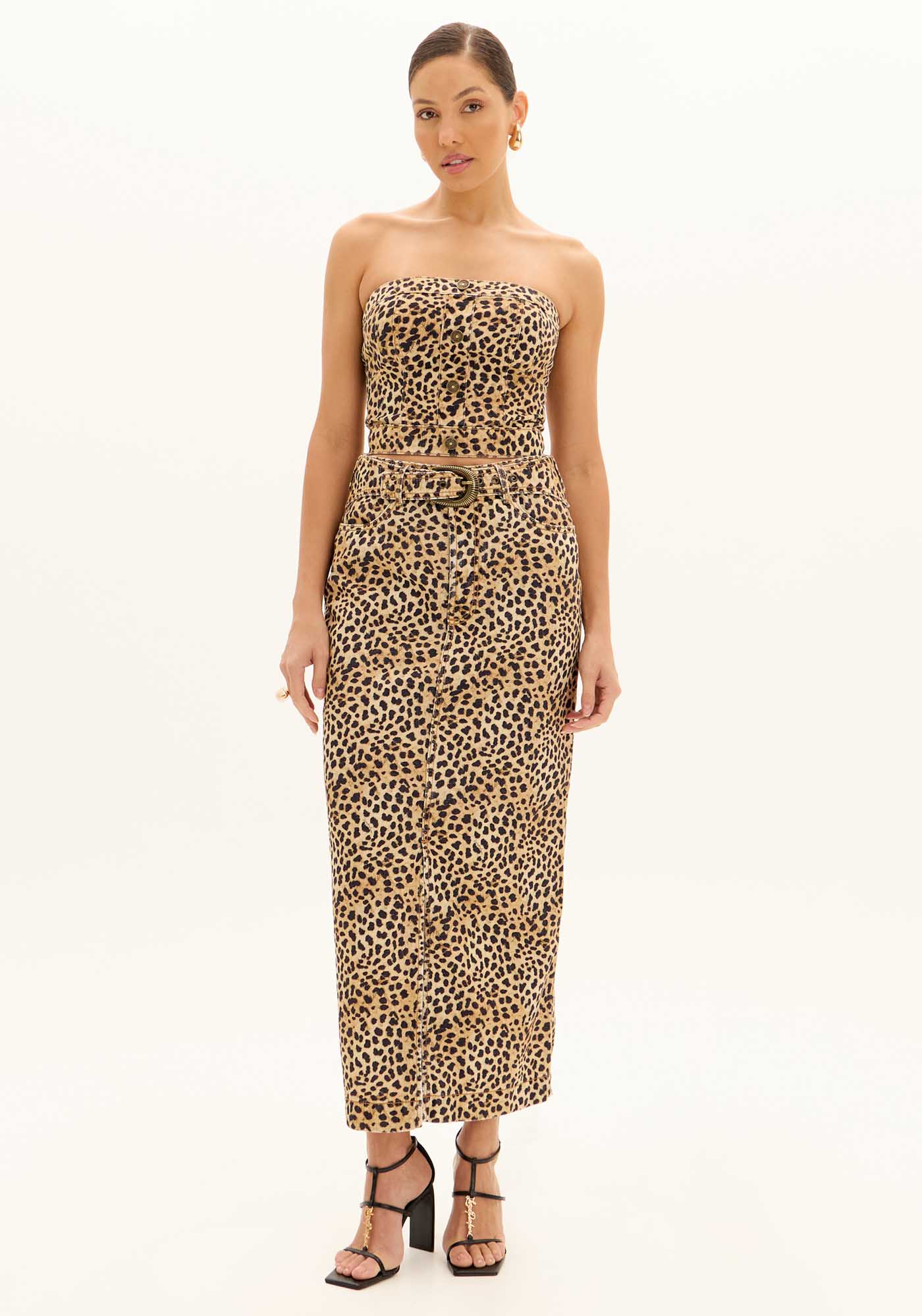 Saia Midi Sarja Animal Print