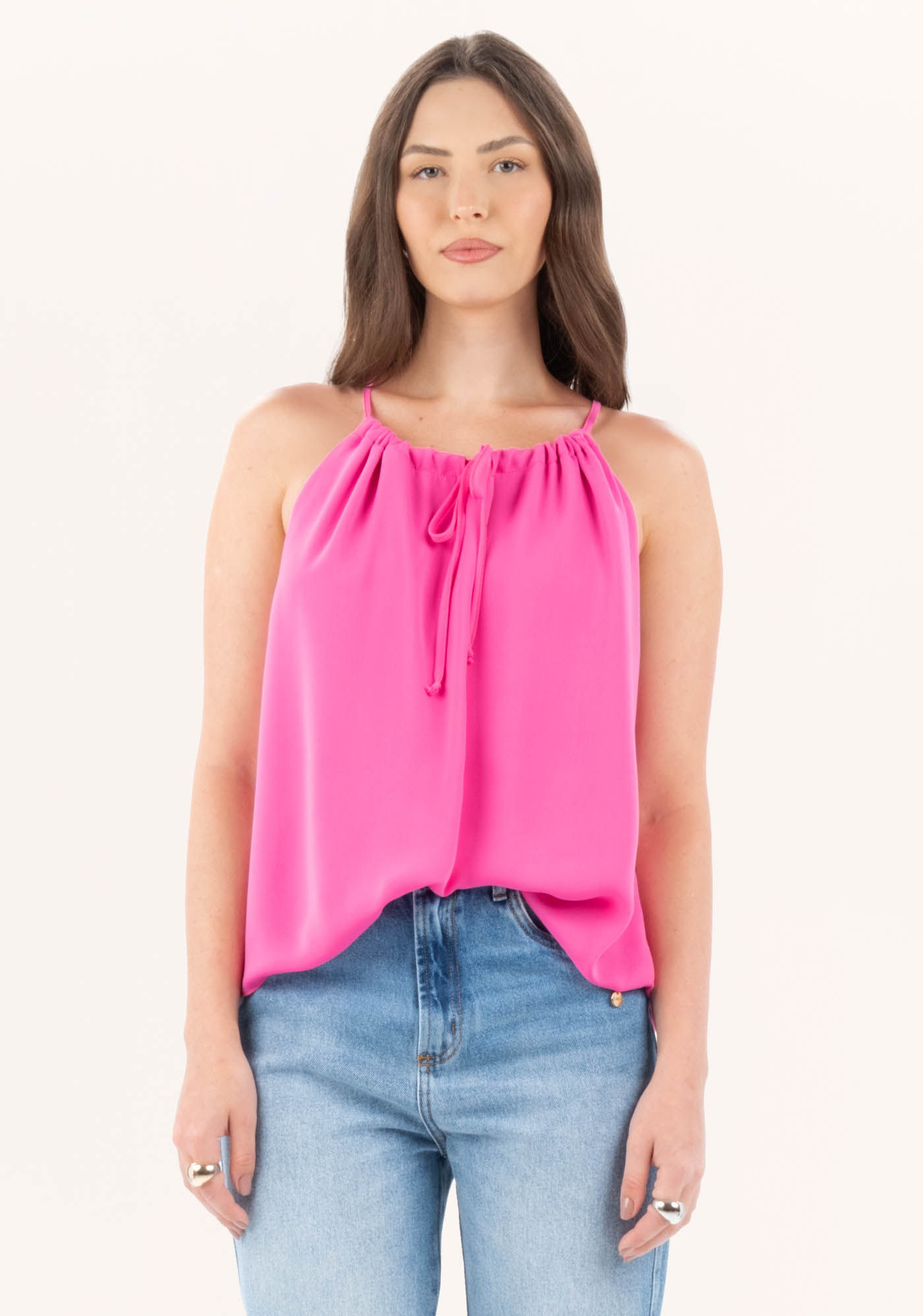 Blusa Ampla Com Amarração Frontal