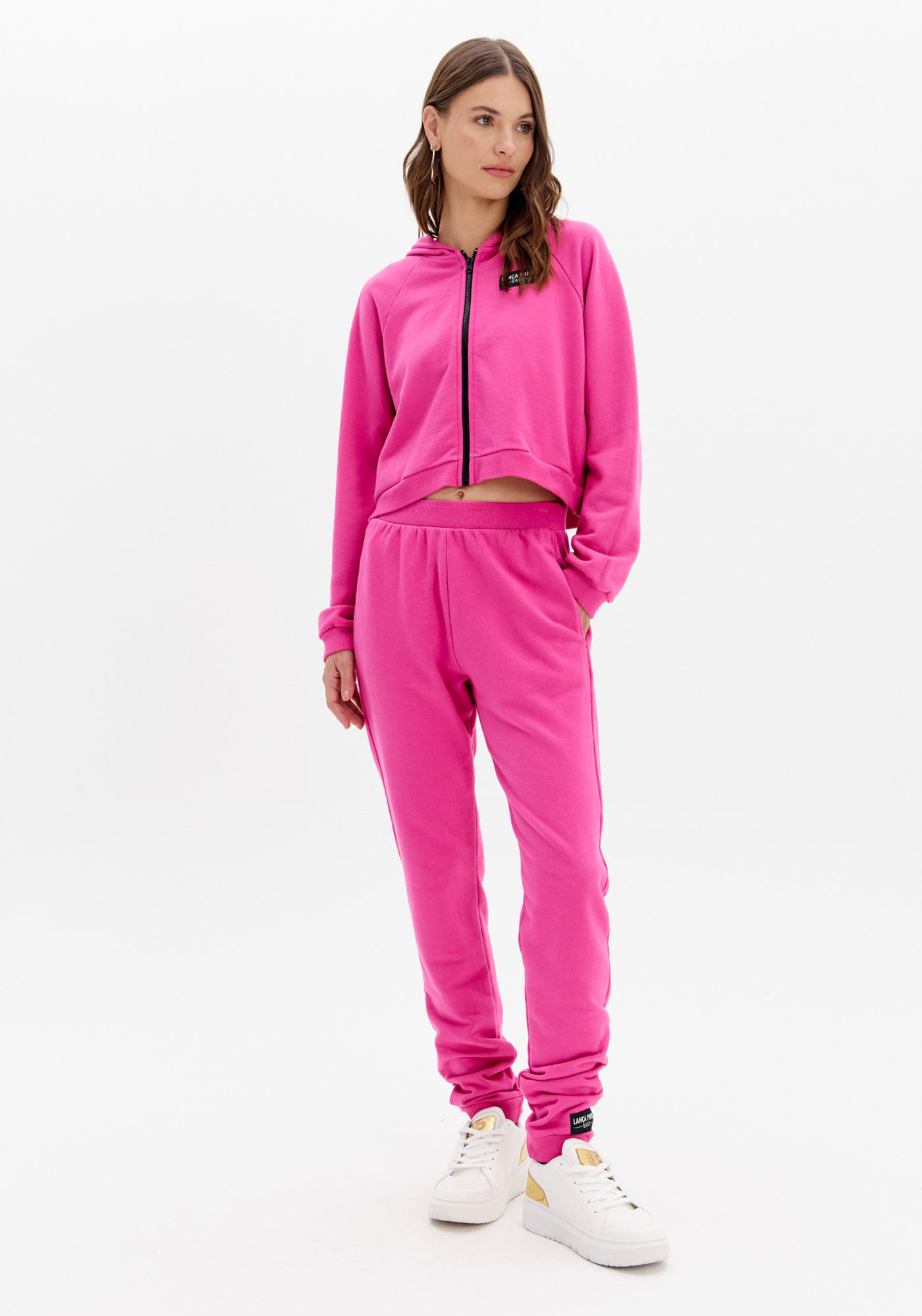 Calça Jogging Cintura Alta Bolsos