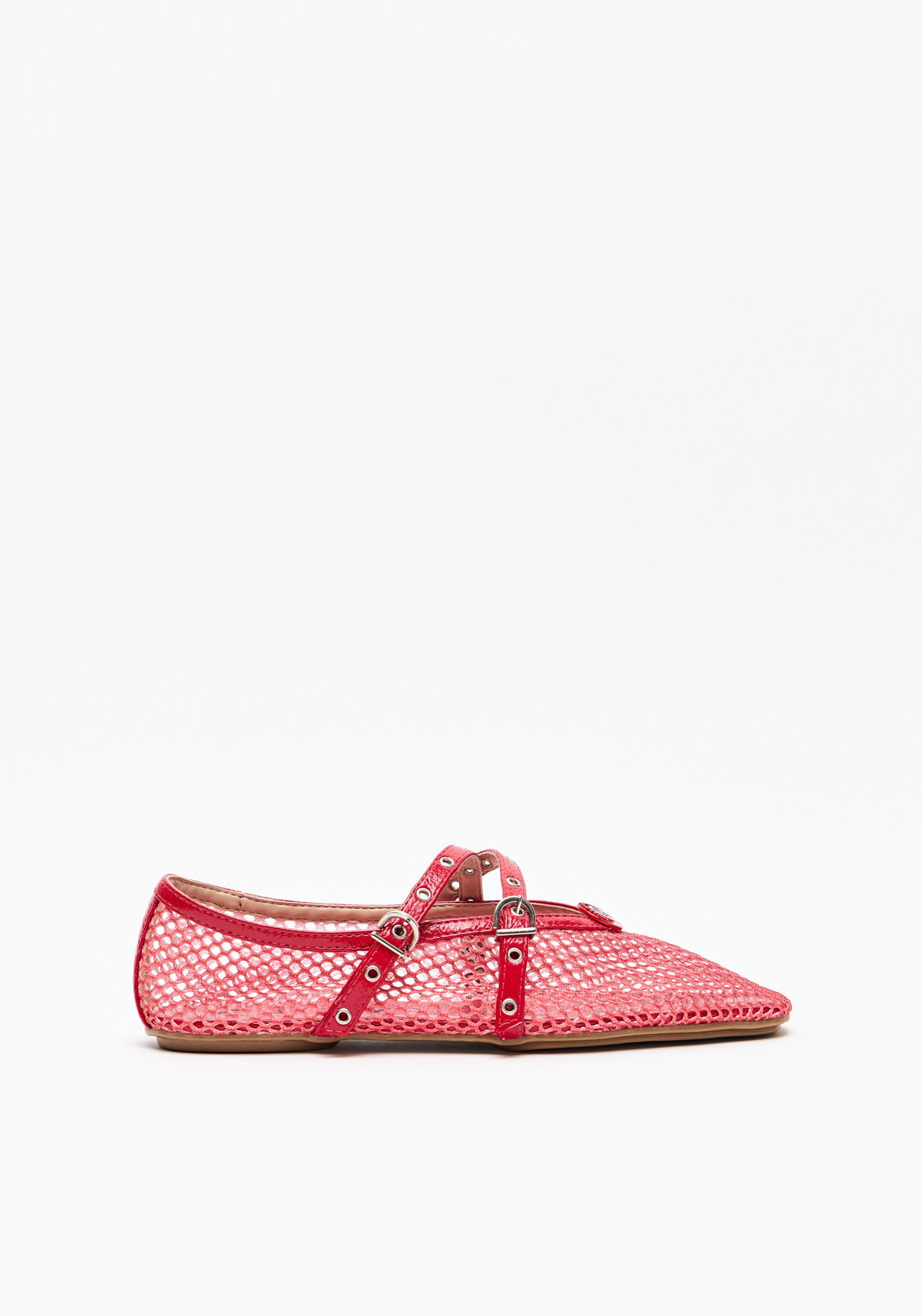 Sapatilha Ballerina Tela Com Tiras Afiveladas