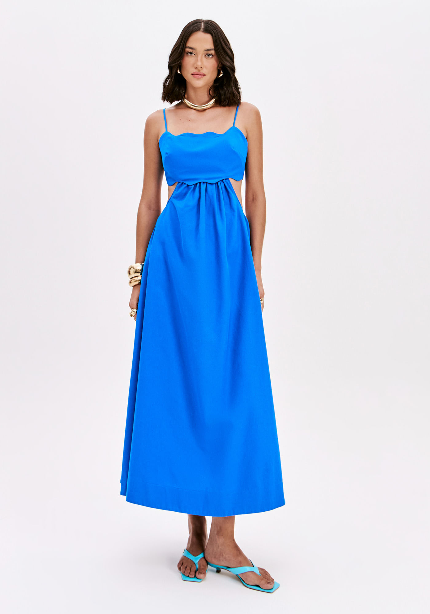 Vestido De Alças Super Midi