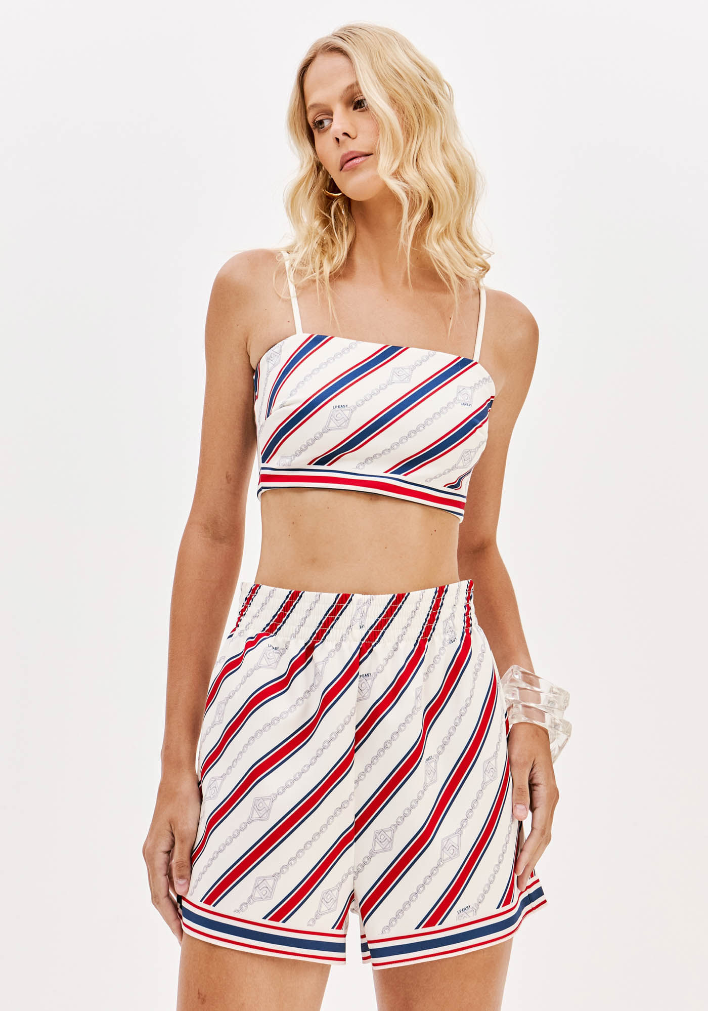 Top Cropped De Alça Estampado