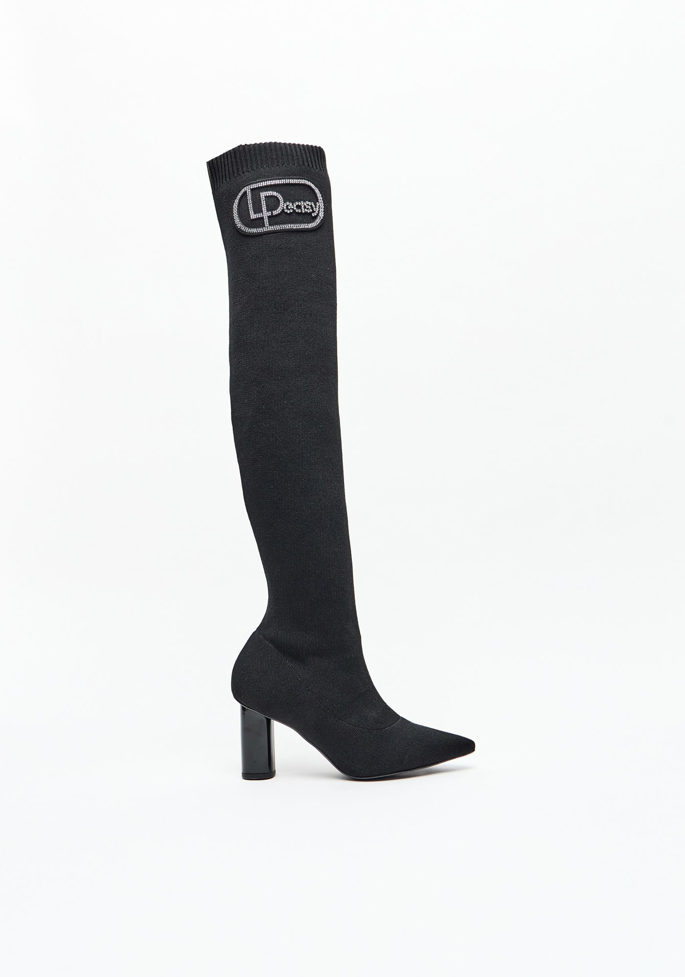 Bota Over The Knee Com Logo Brilho