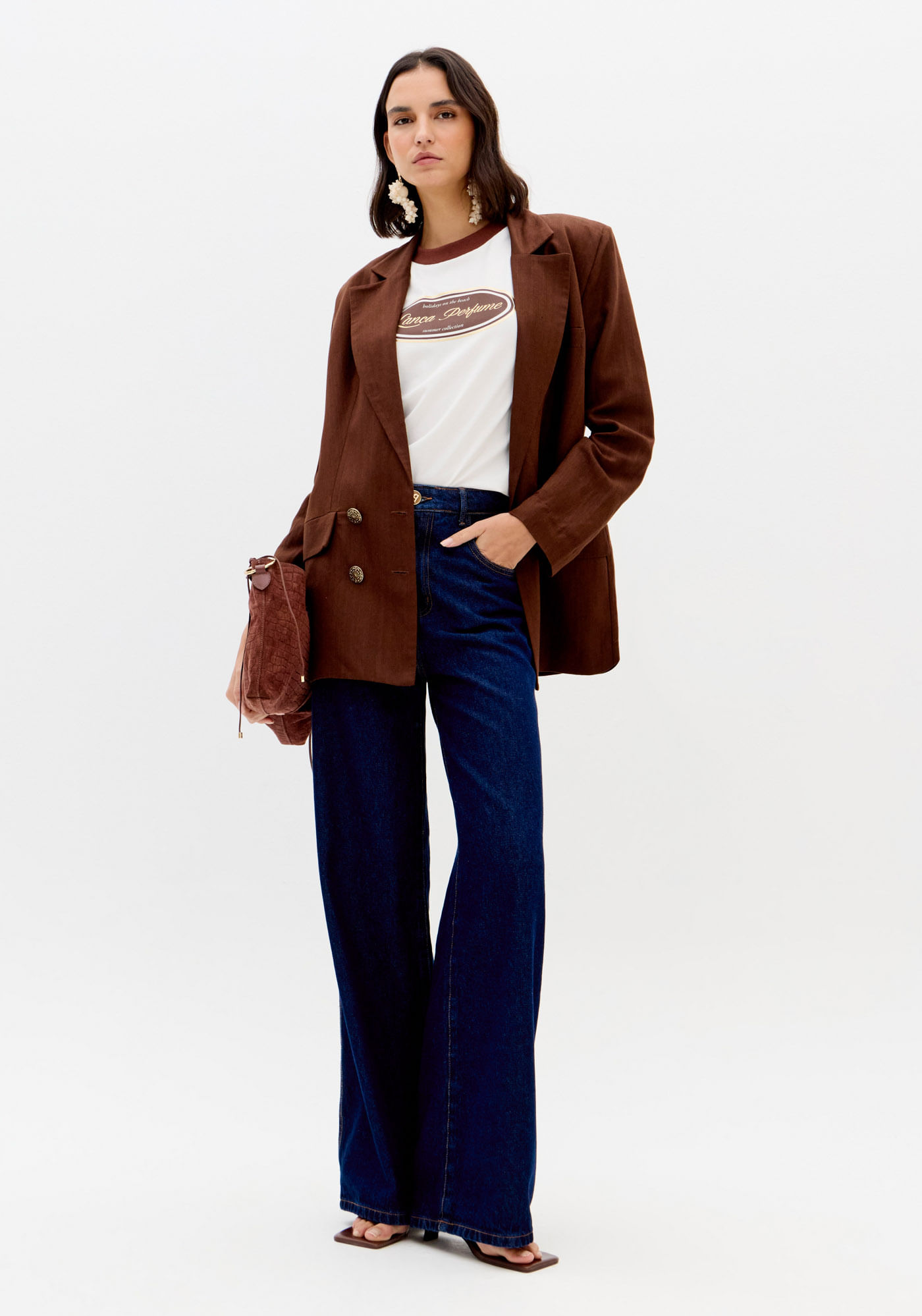 Calça Jeans Wide Leg Cintura Super Alta