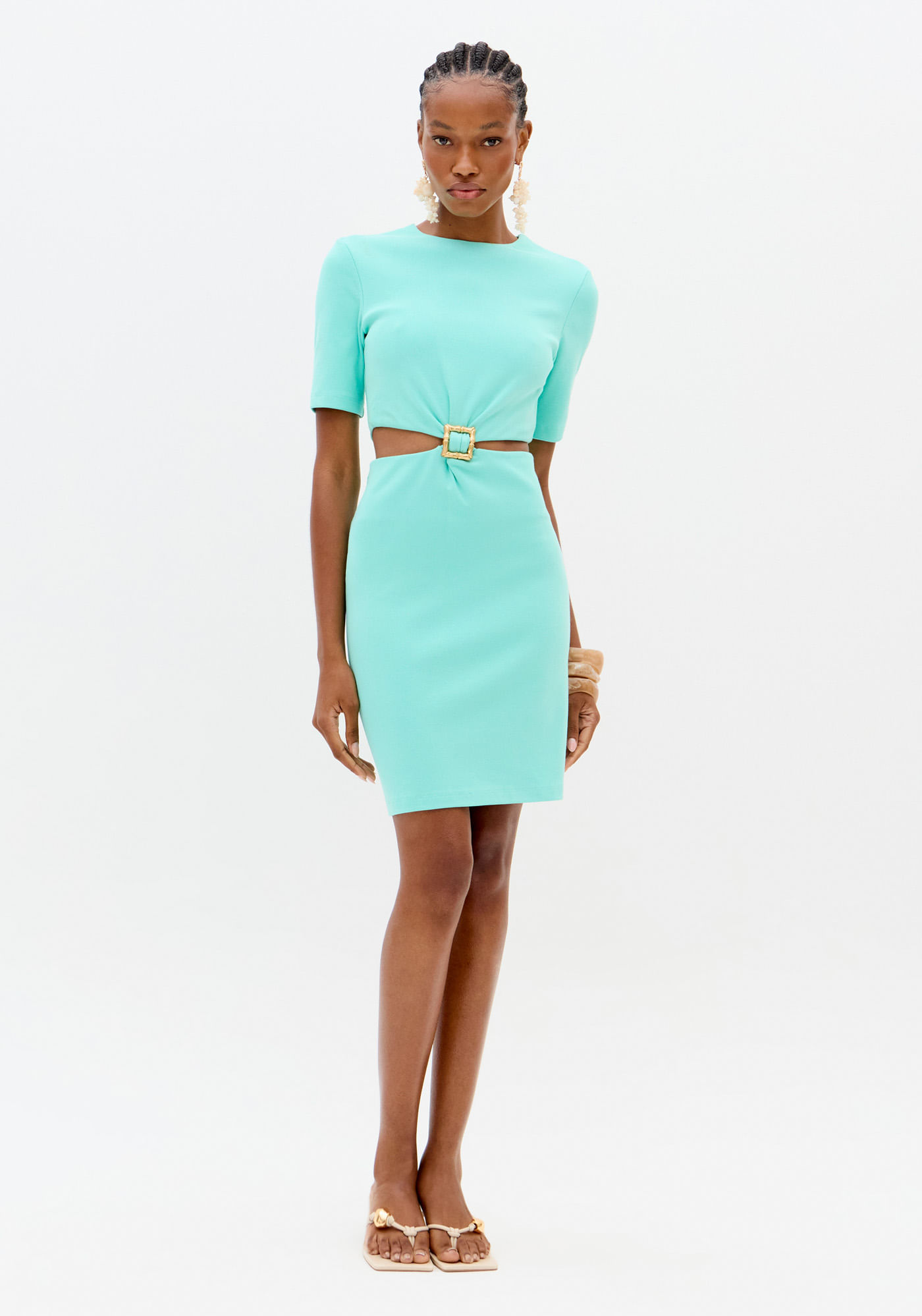 Vestido Curto Com Passante