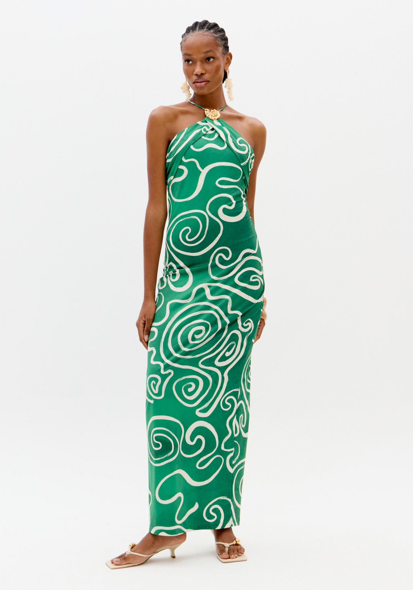 Vestido Super Midi Justo Estampado