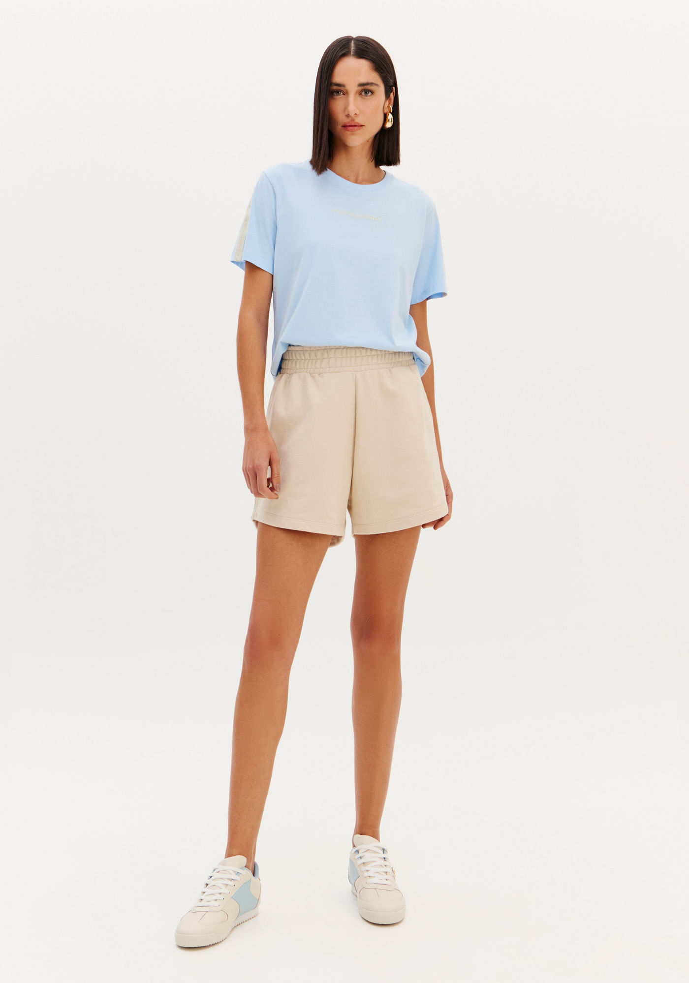 Short De Moletom Com Cintura Alta