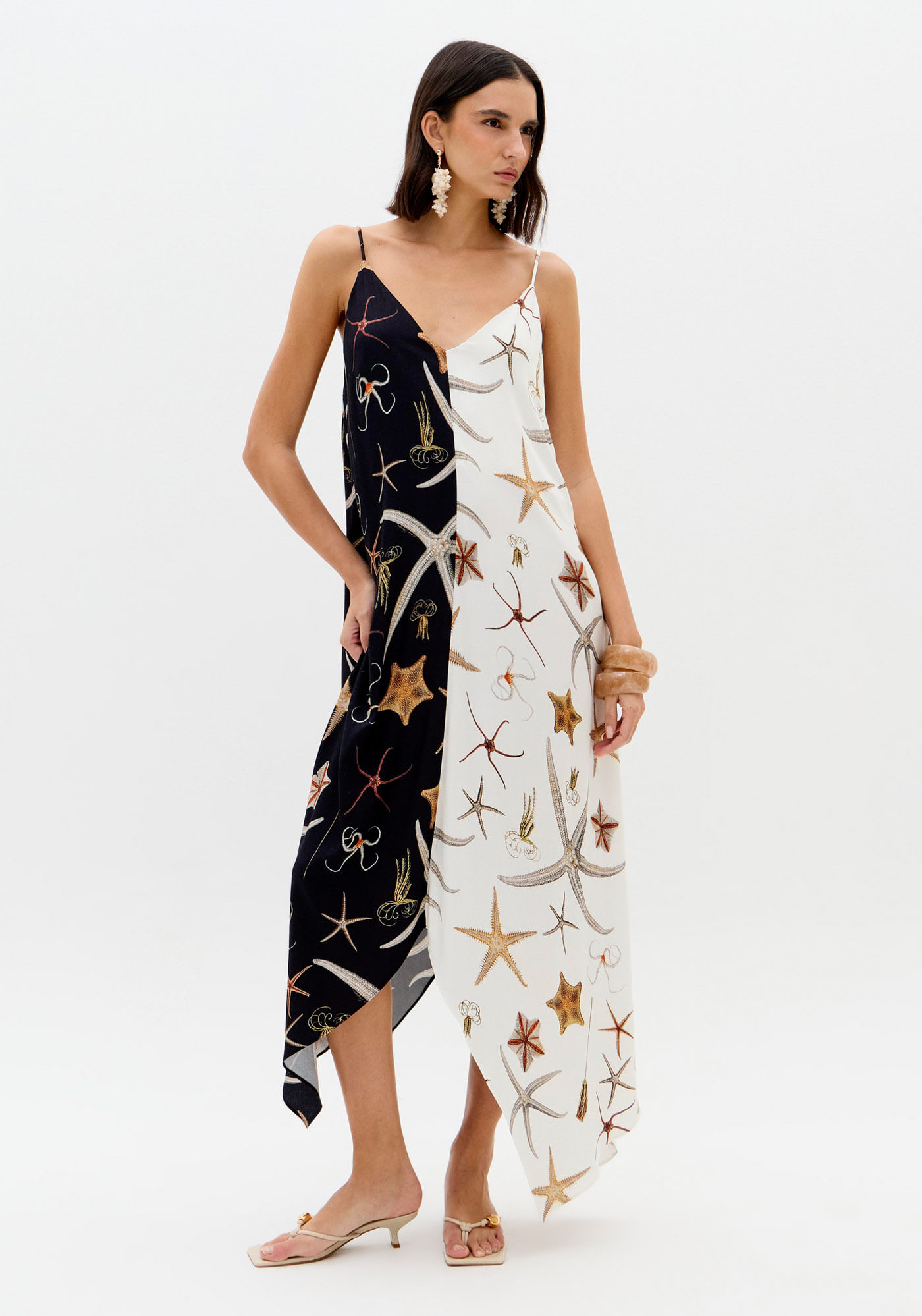 Vestido Super Midi De Alças Estampado