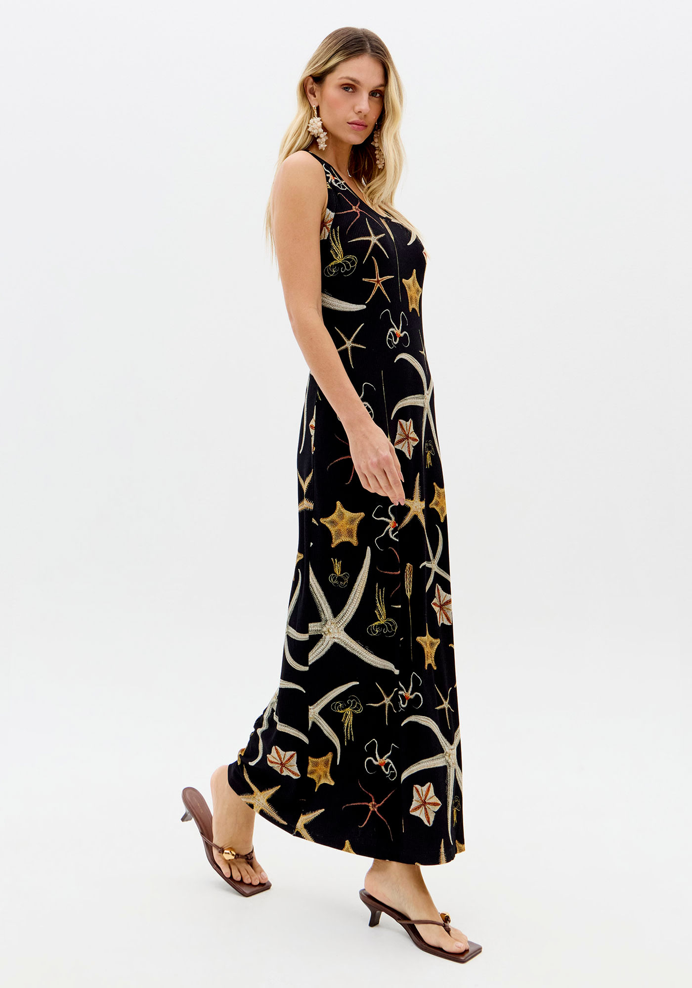 Vestido Canelado Nadador Super Midi