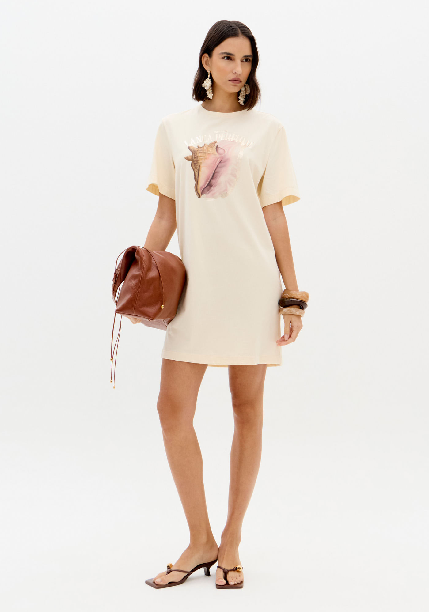 Vestido T-dress Com Estampa Frontal