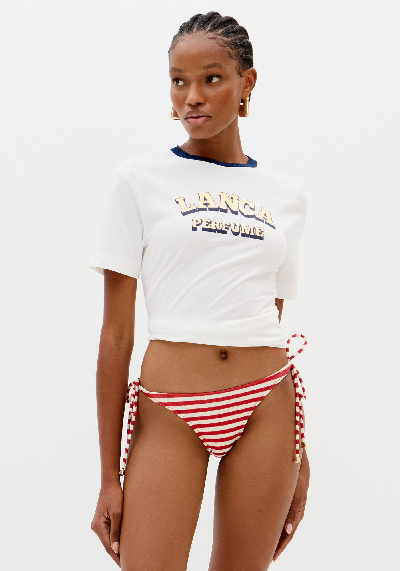 T-Shirt Baby Look Manga Curta Com Lata