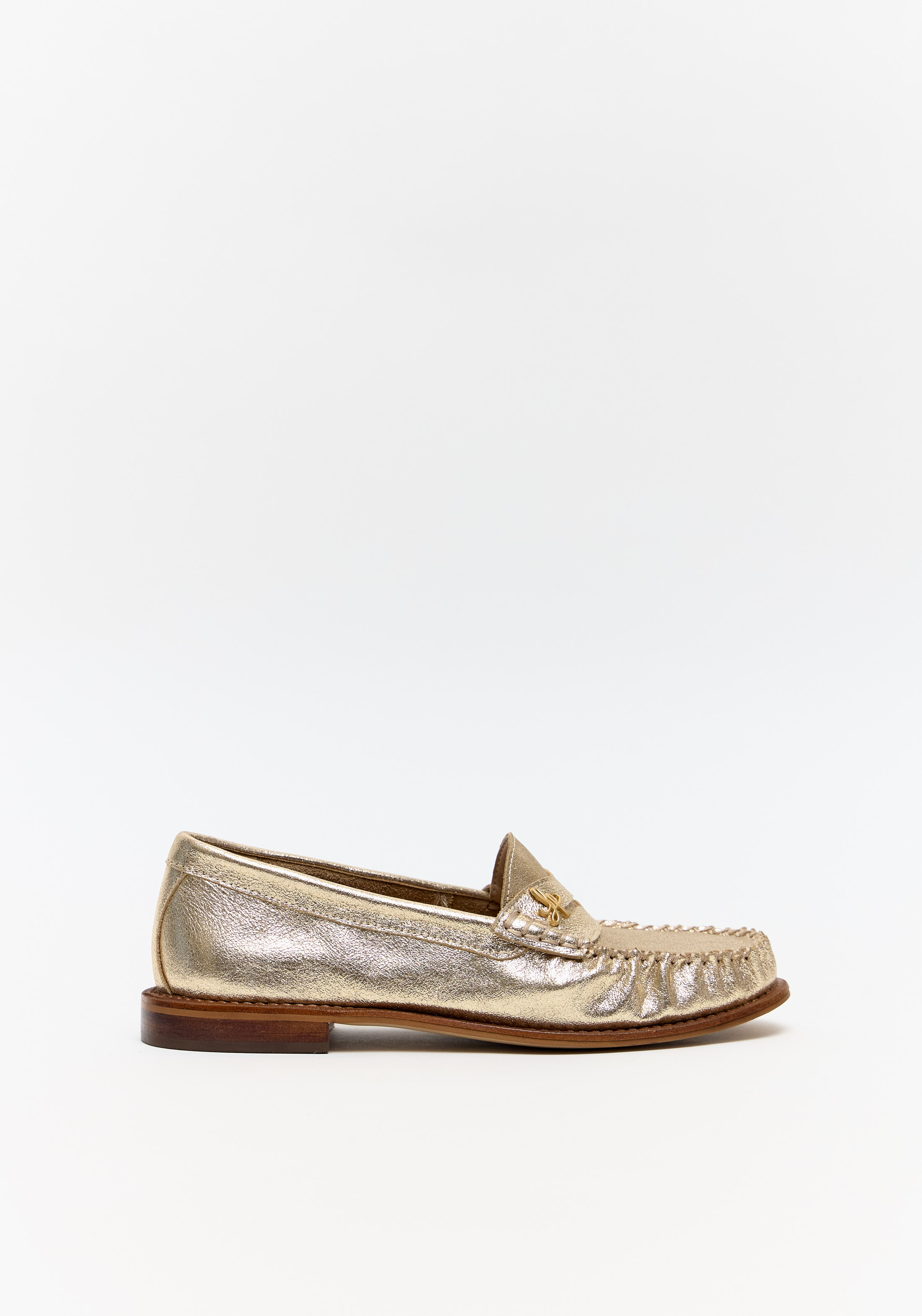 Mocassim Couro Metalizado