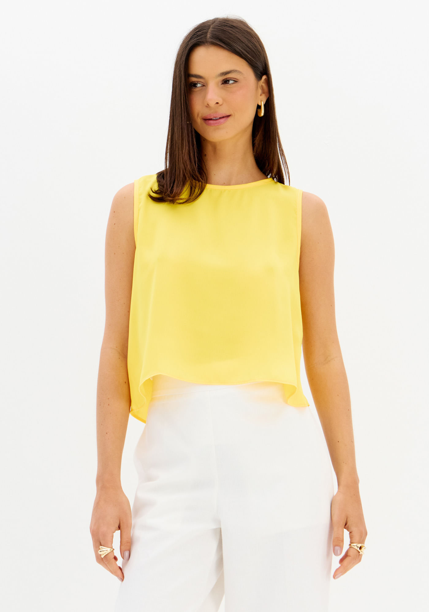 Blusa Curta Sem Mangas