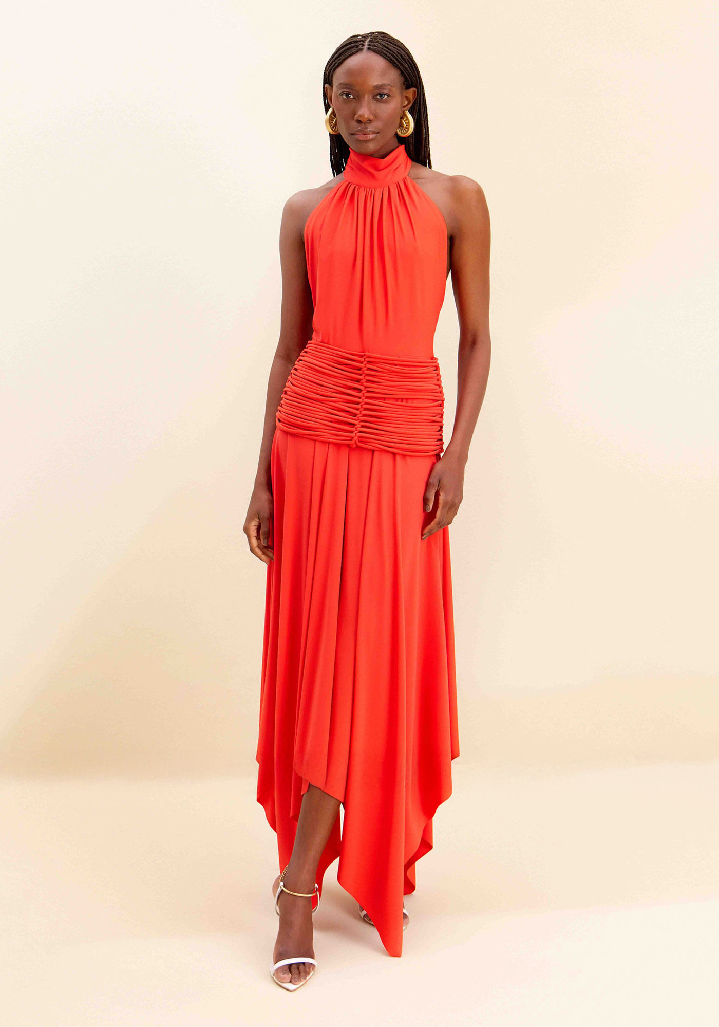 Vestido Super Midi Frente Única