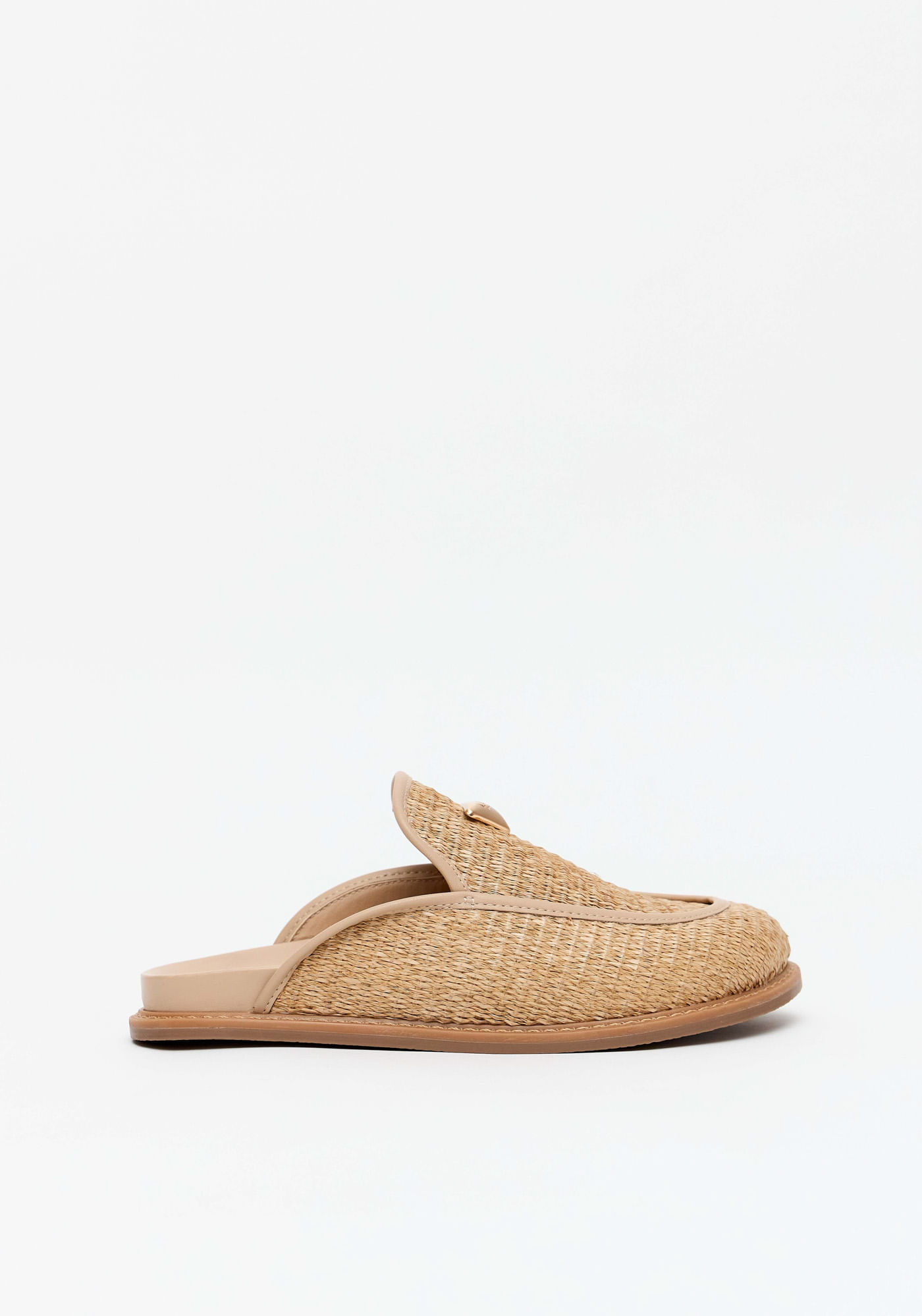 Mocassim Couro Com Palha