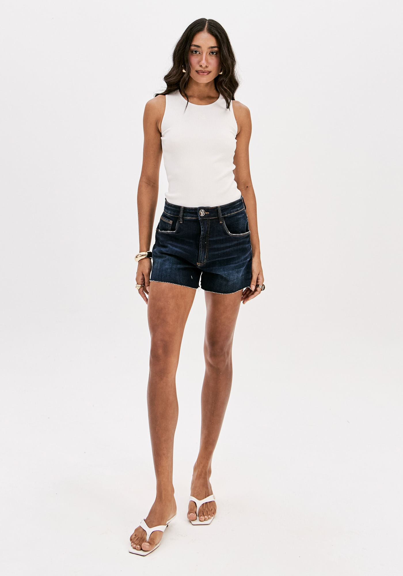 Short Jeans Comfort Com Cintura Alta