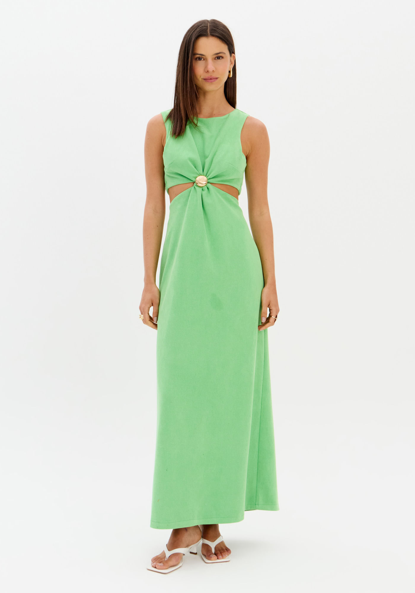 Vestido Super Midi Sem Manga