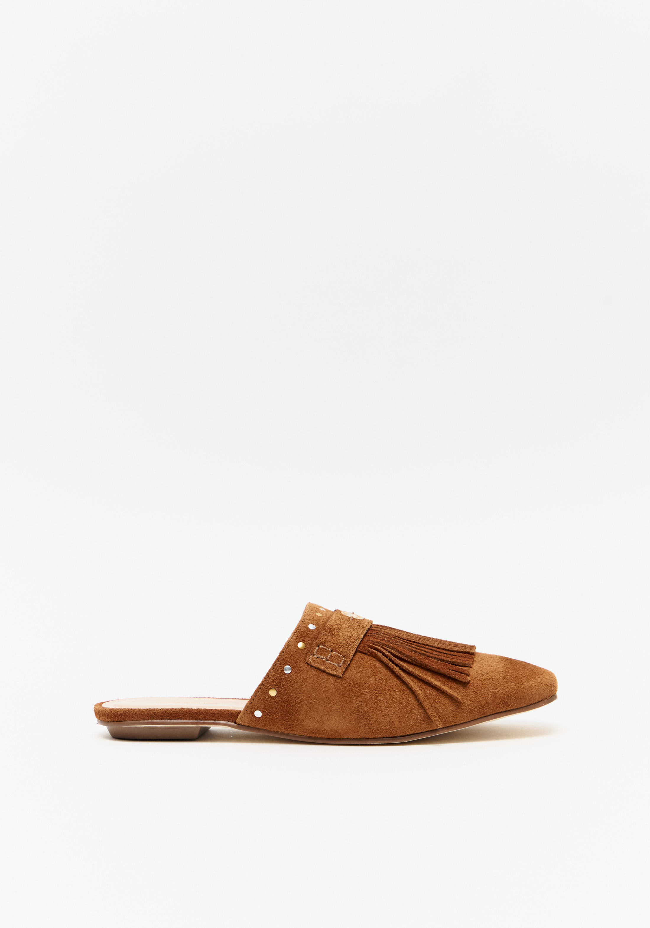 Mocassim Mule Couro Com Franjas