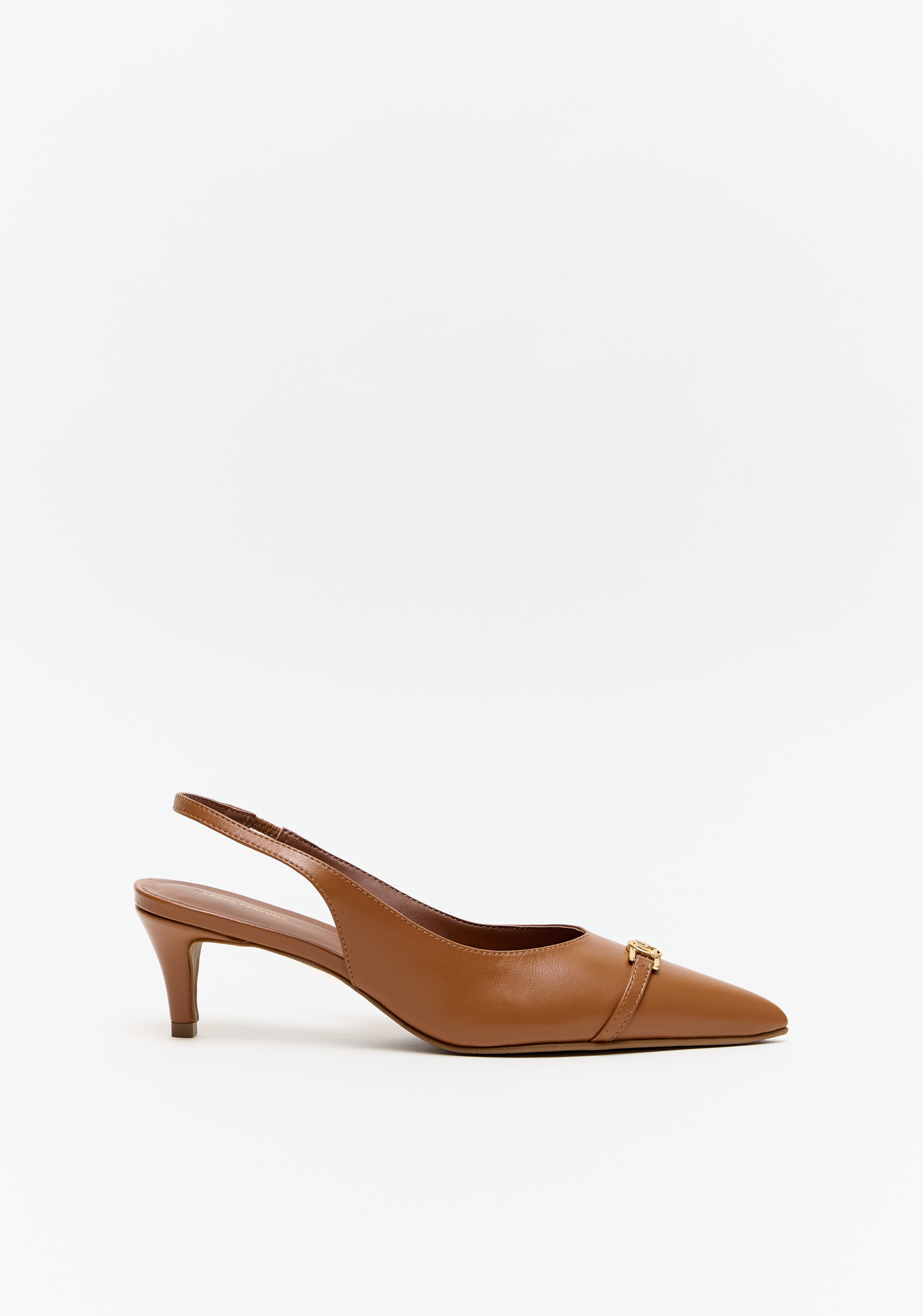 Scarpin Couro Enfeite Bridão