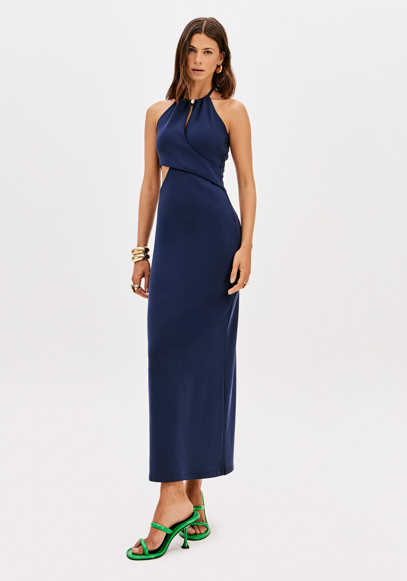 Vestido Super Midi Frente Única
