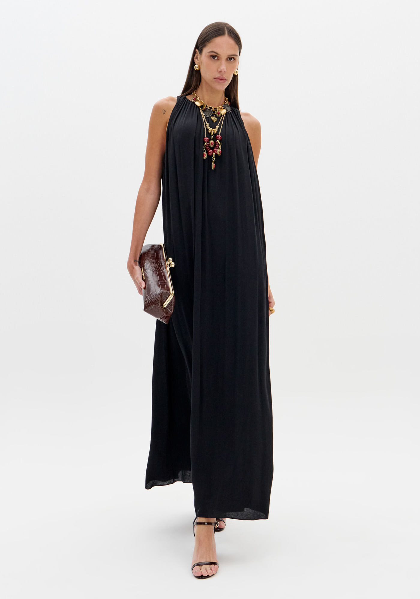 Vestido Super Midi Sem Manga