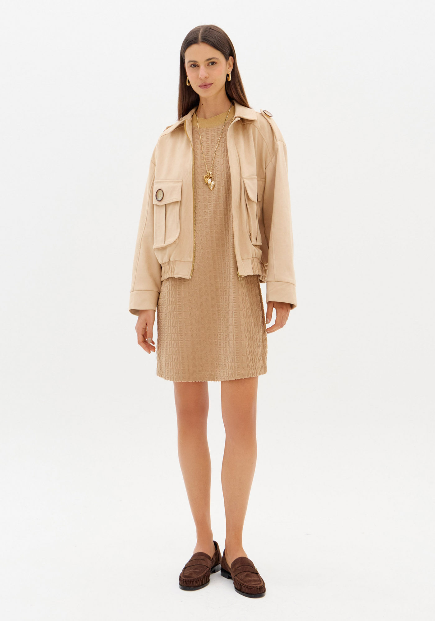 Vestido Manga Curta Com Logomania