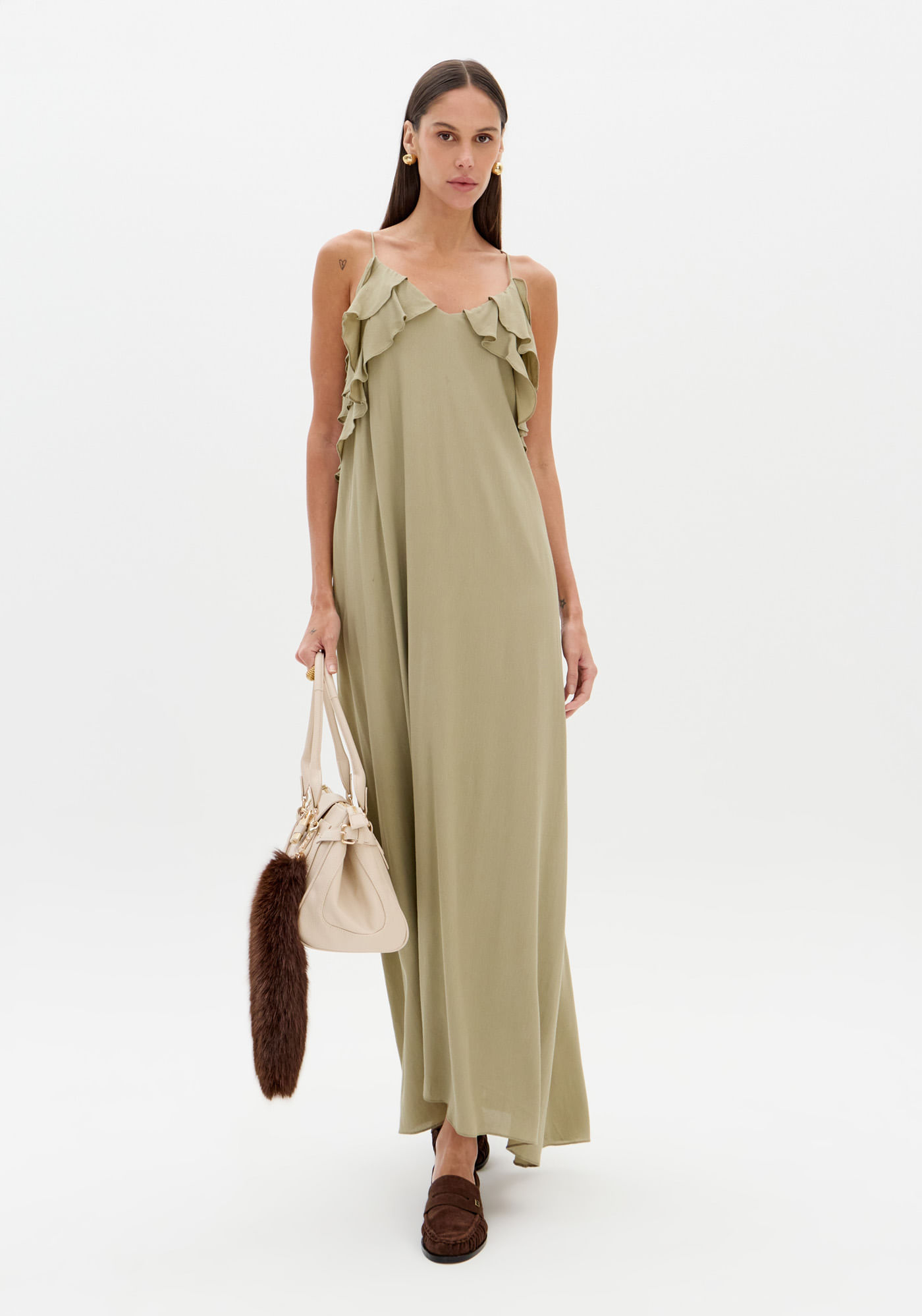 Vestido Midi De Alças