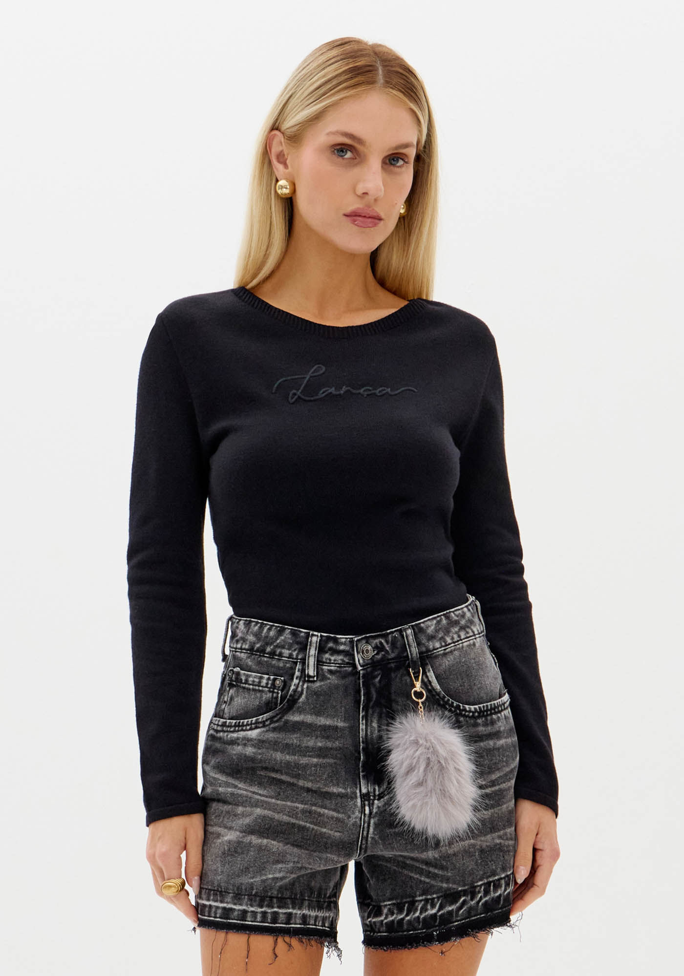 Blusa De Tricô Com Manga Longa