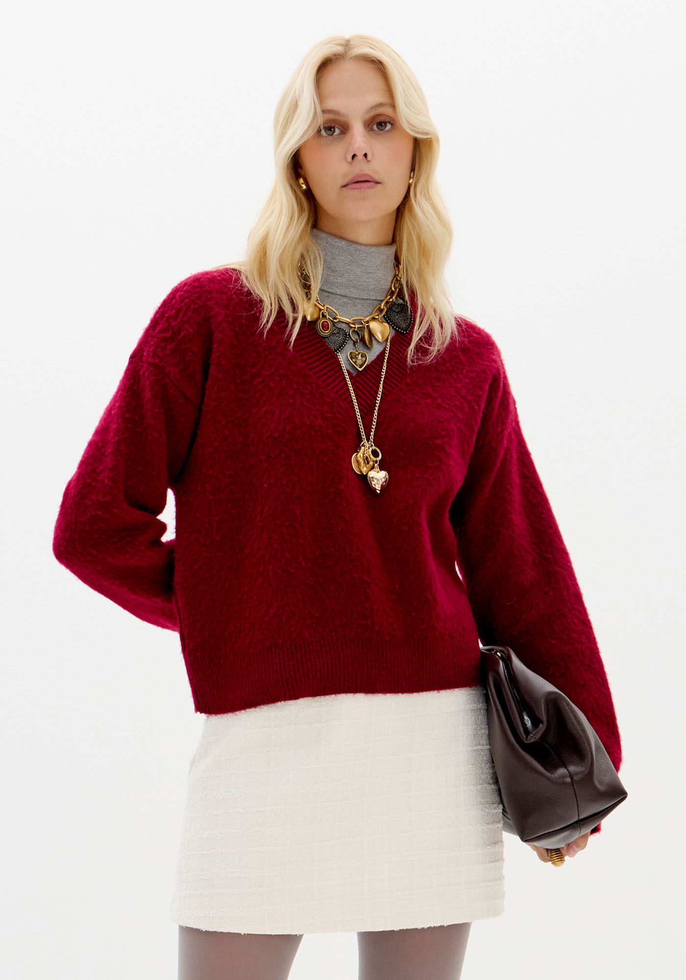 Blusa Tricô Com Decote V