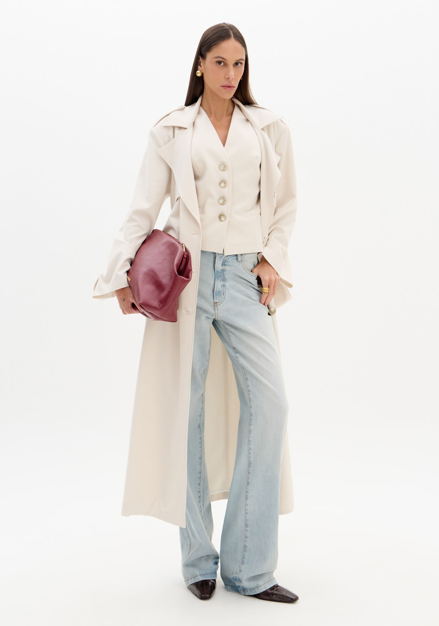 Calça Jeans Reta Cintura Alta