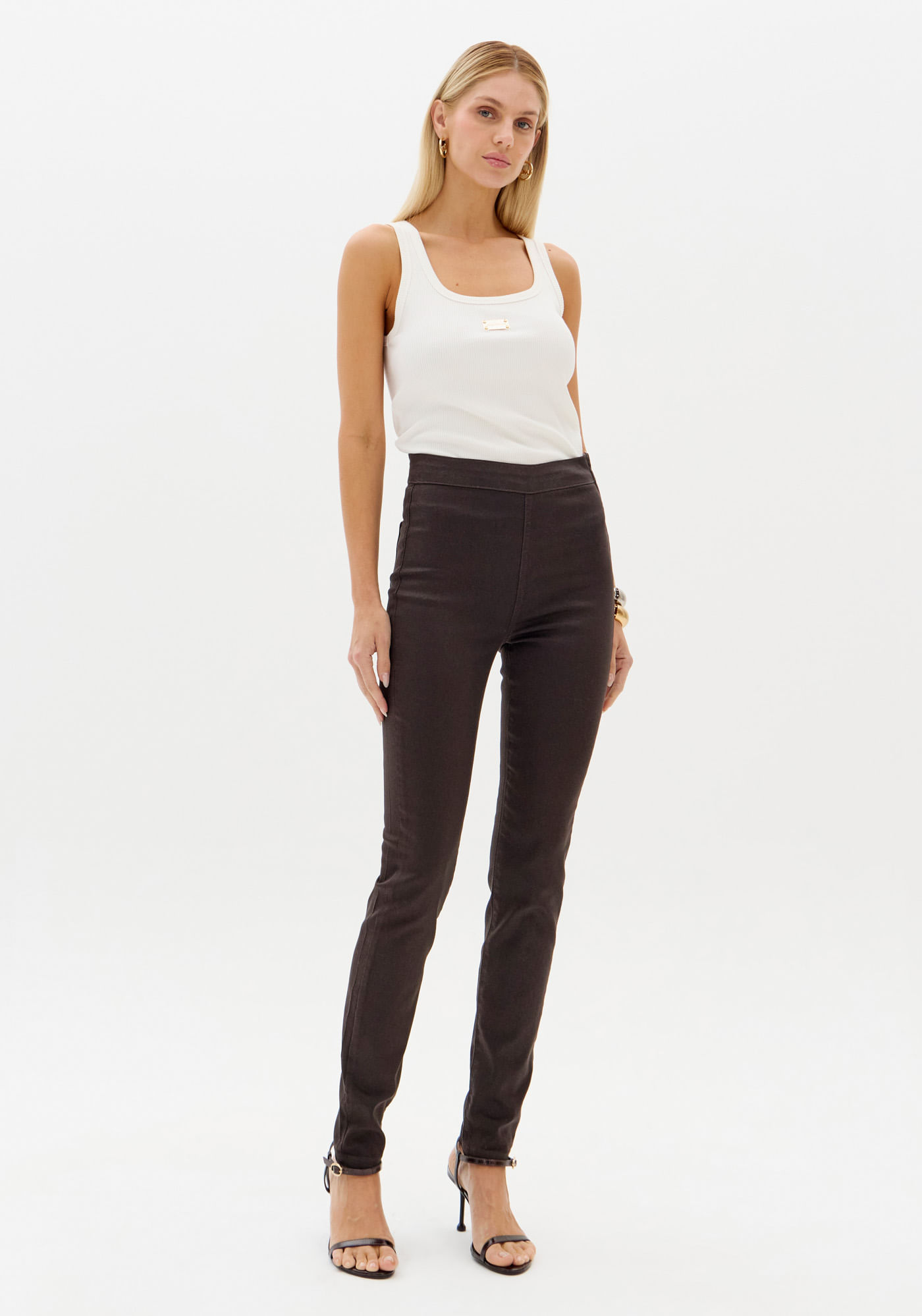 Calça Jegging Sarja Resinada