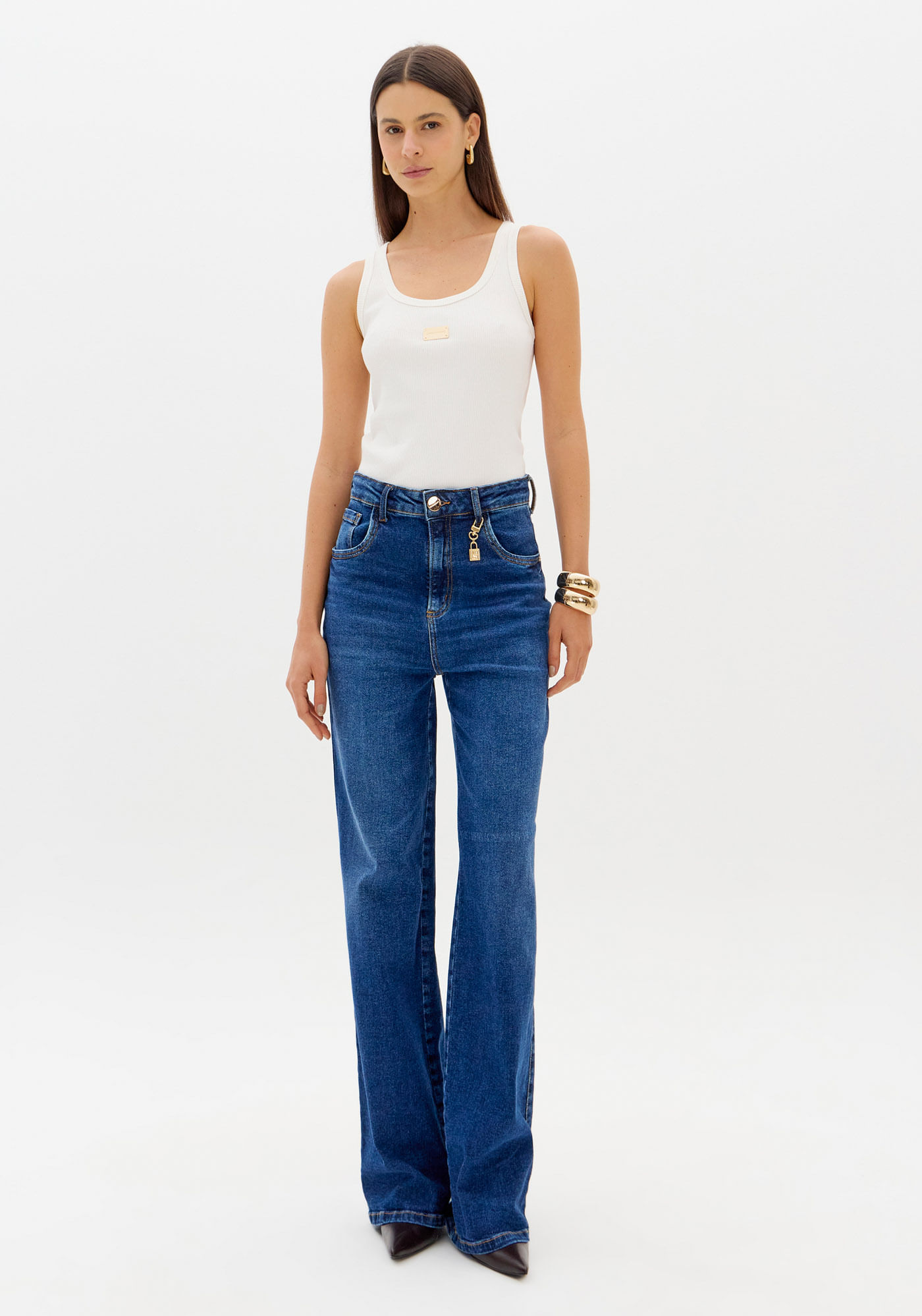 Calça Jeans Full Length Cadeado