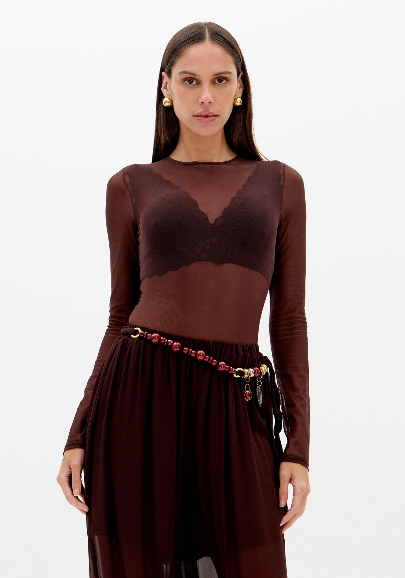 Body Manga Longa Tule