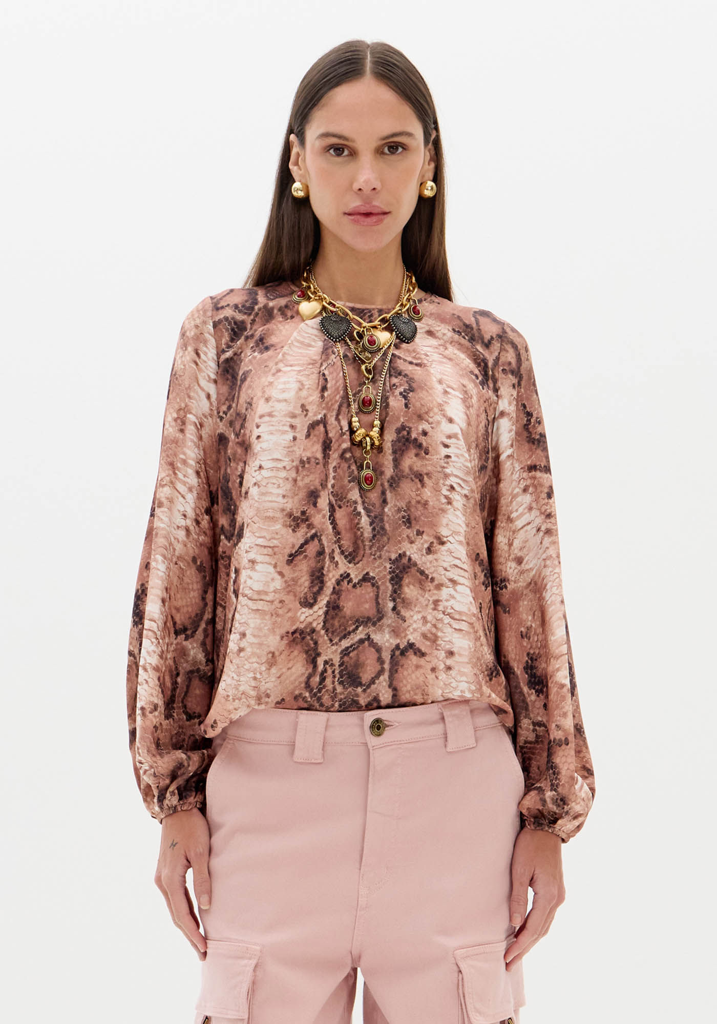 Blusa De Manga Longa Estampada
