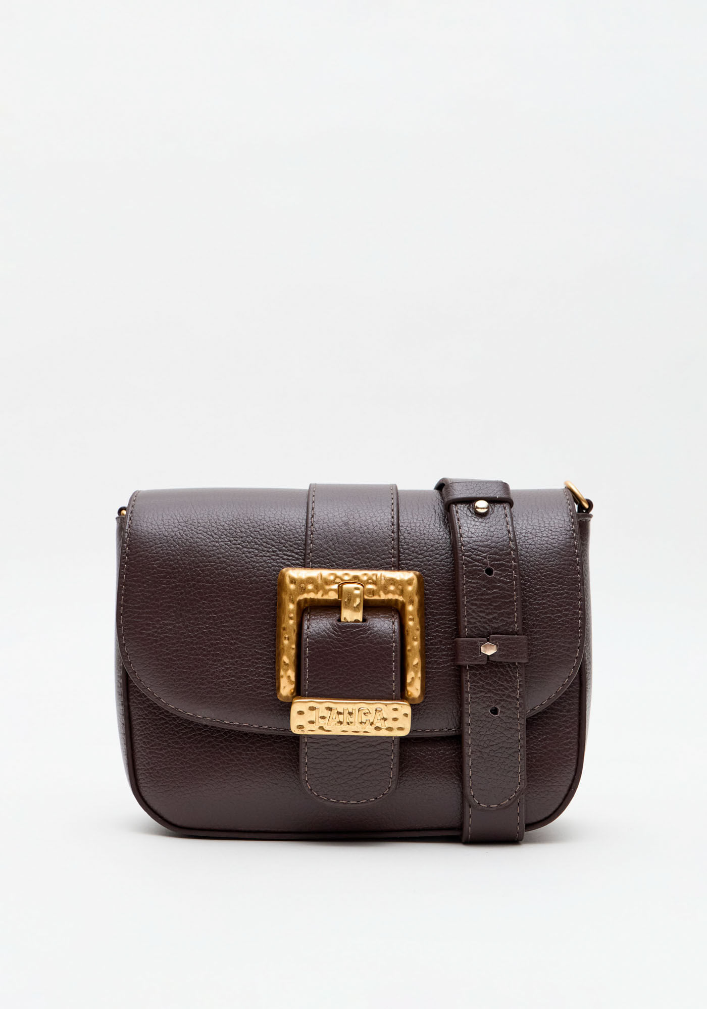 Bolsa Crossbody Couro Com Maxi Fivela