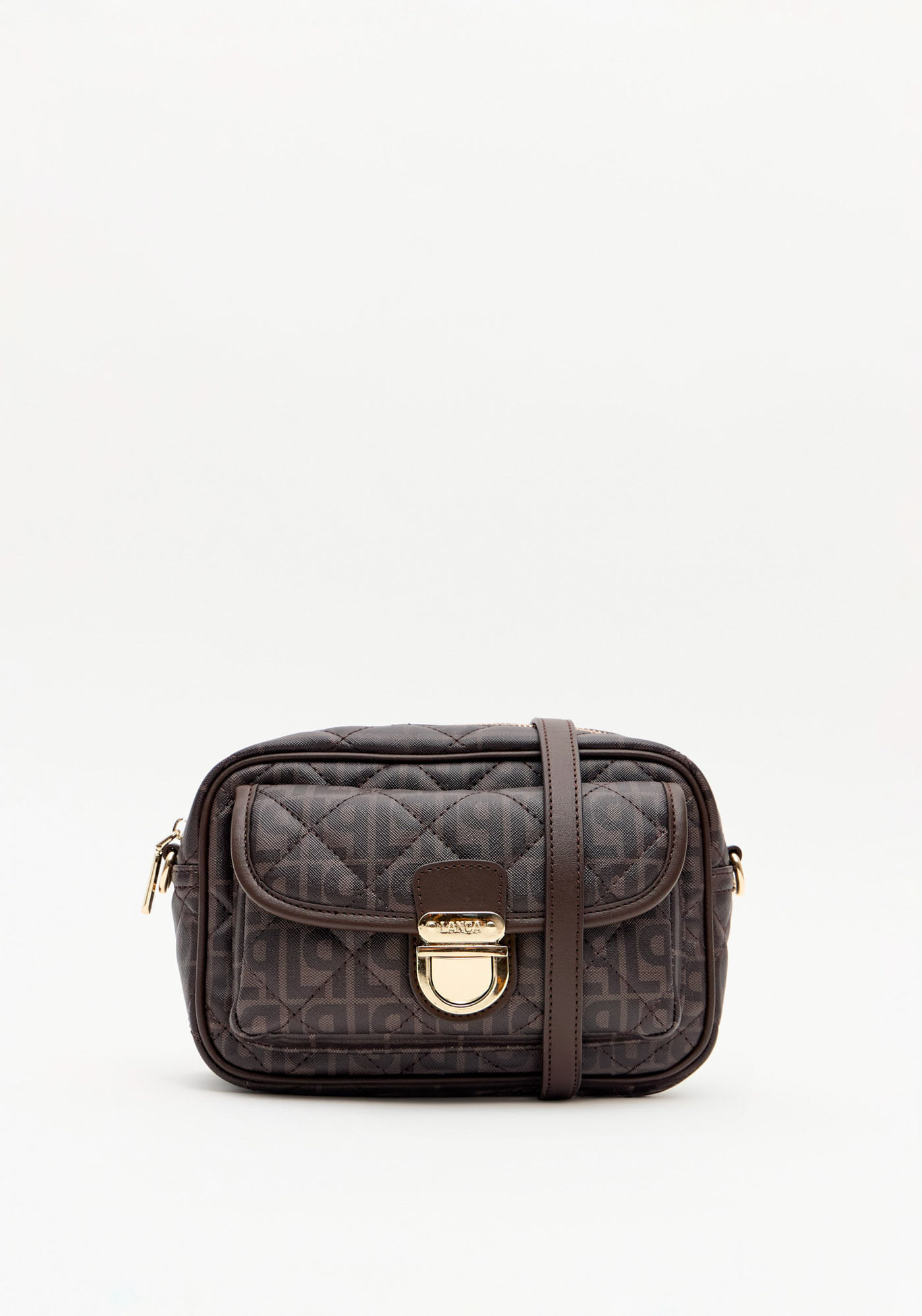 Bolsa Crossbody Monograma Com Bolso Frontal