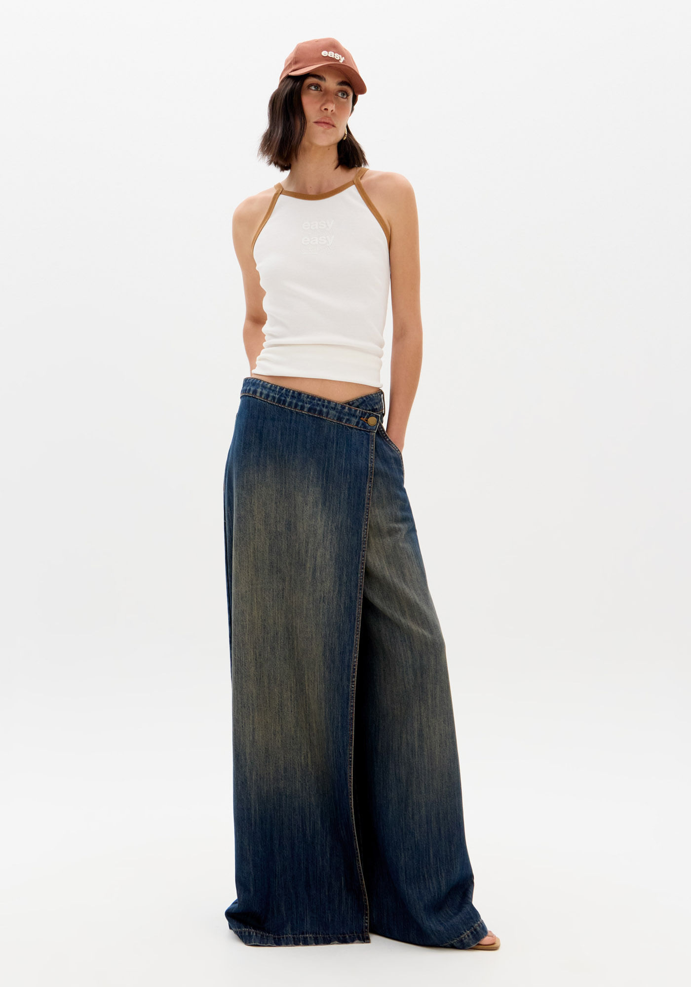 Calça Jeans Envelope Cintura Média