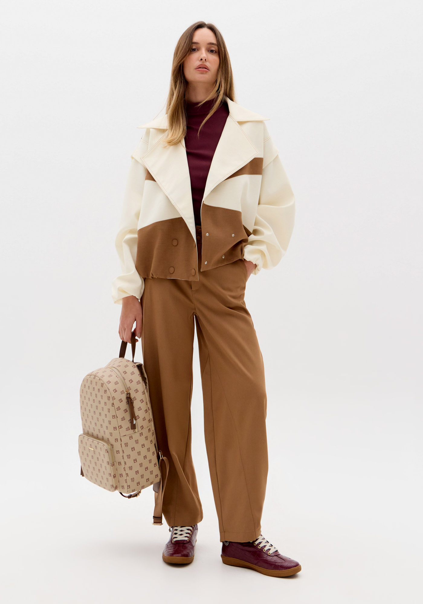Calça Baggy Com Cintura Média