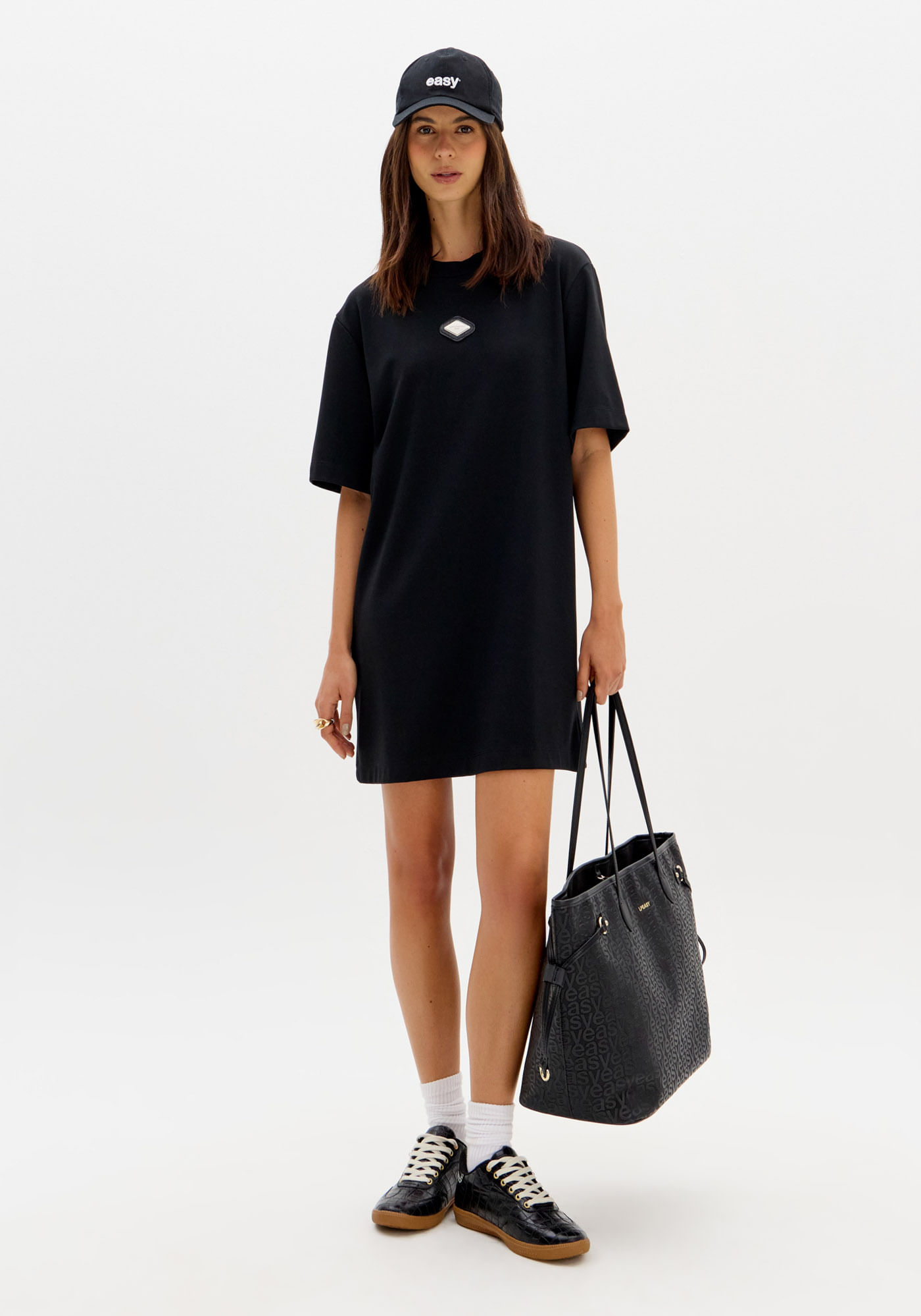 Vestido T-dress Com Manga Curta