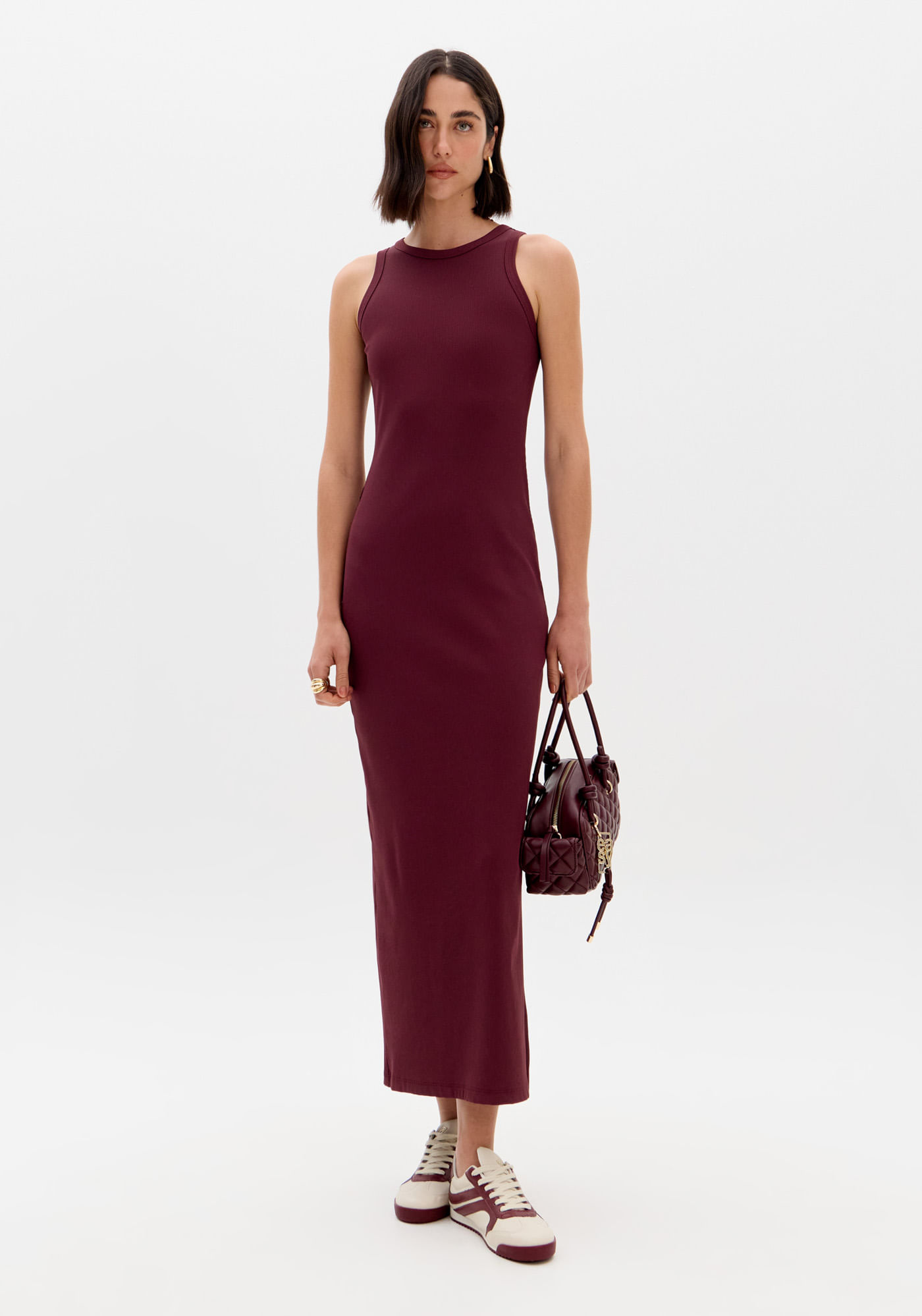 Vestido Sem Manga Super Midi