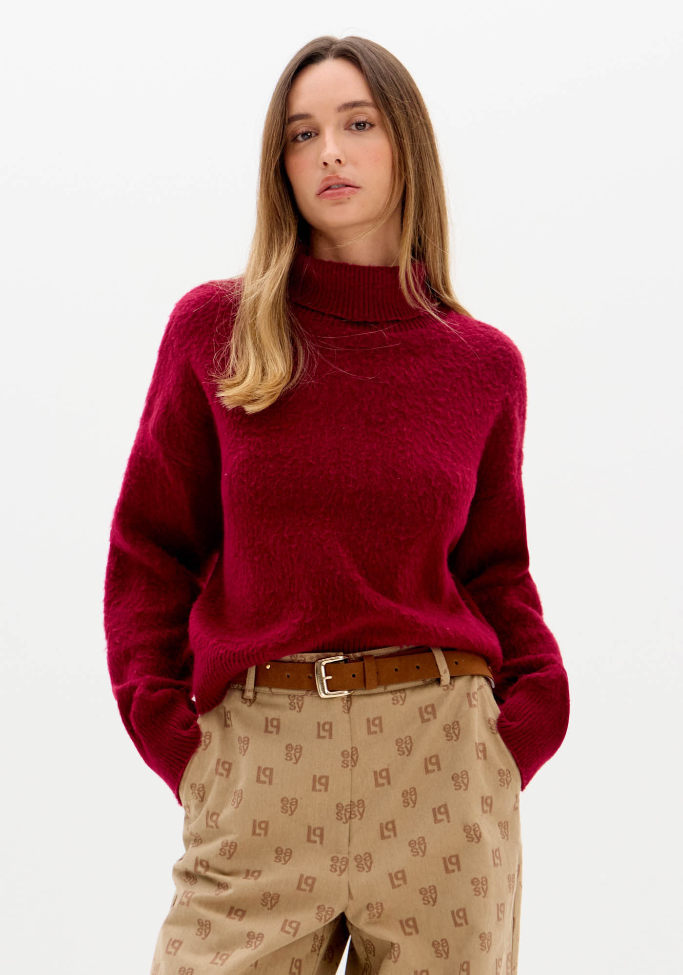 Blusa Tricô Manga Longa Com Gola