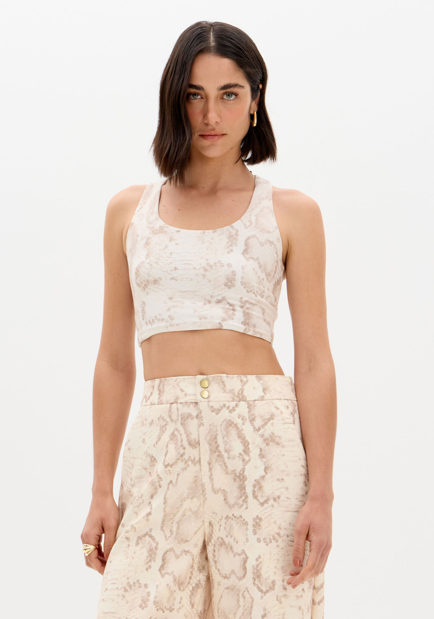 Top Cropped Sport Estampado