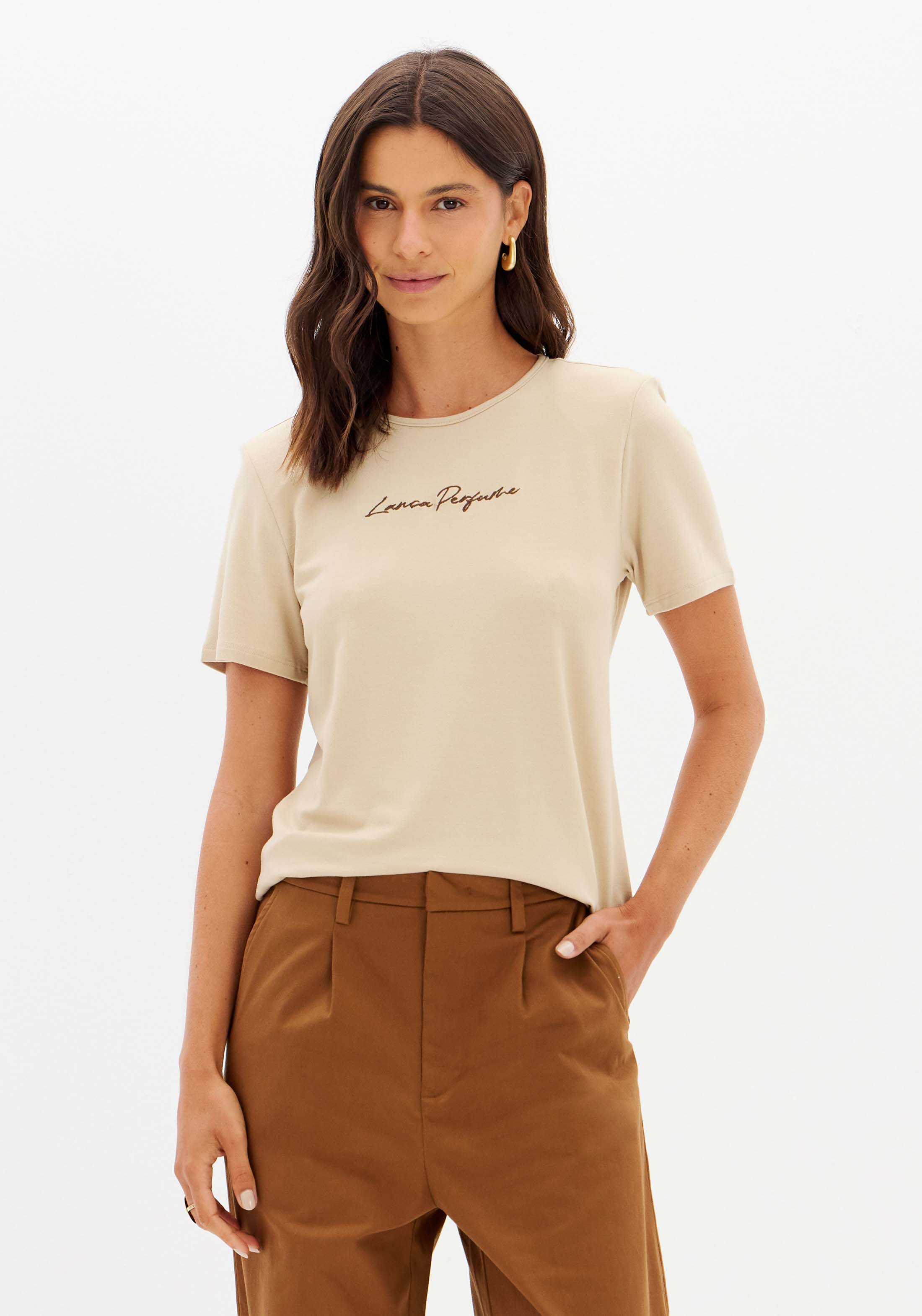 T-Shirt Baby Look Manga Curta