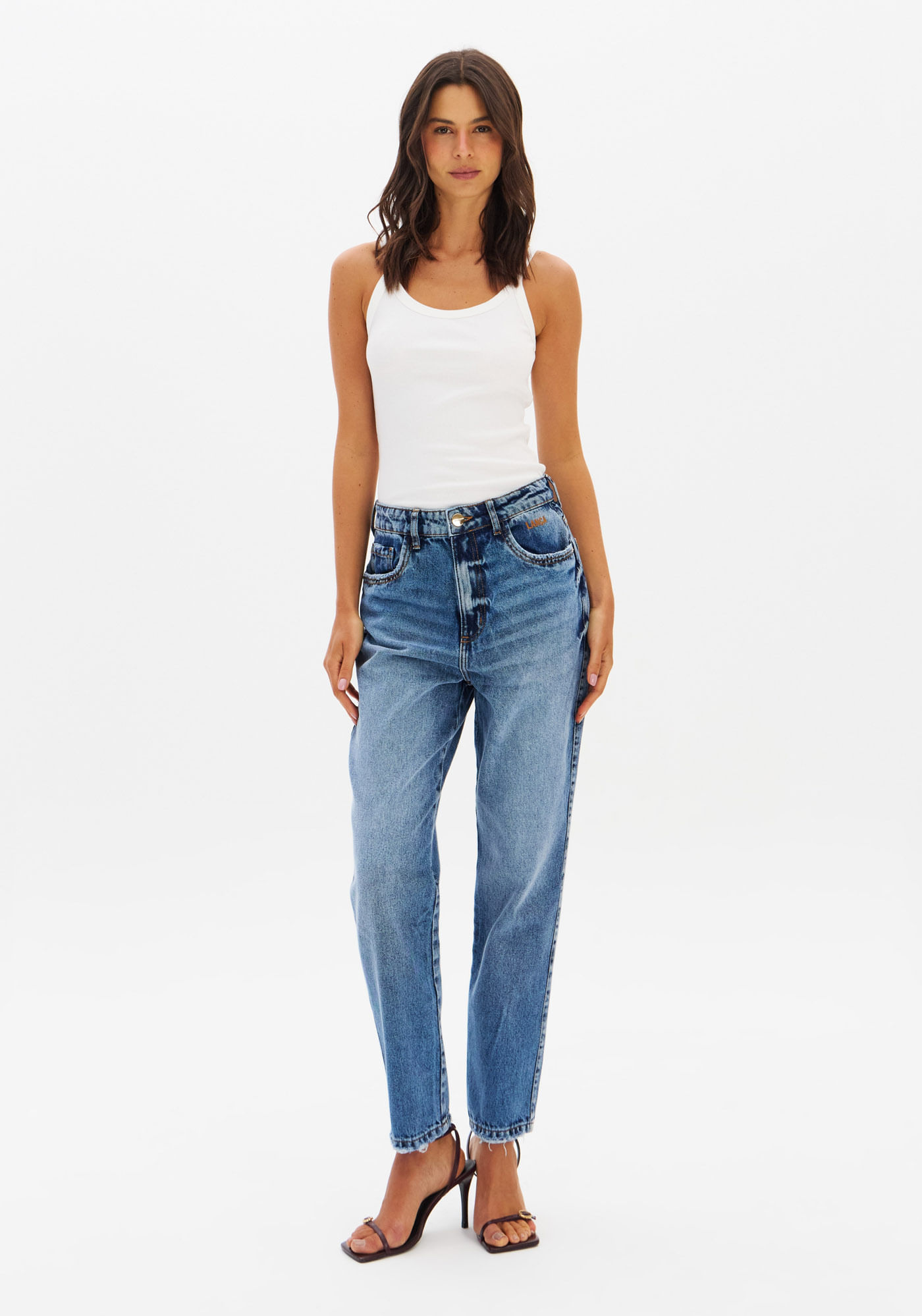 Calça Jeans Mom Cintura Alta