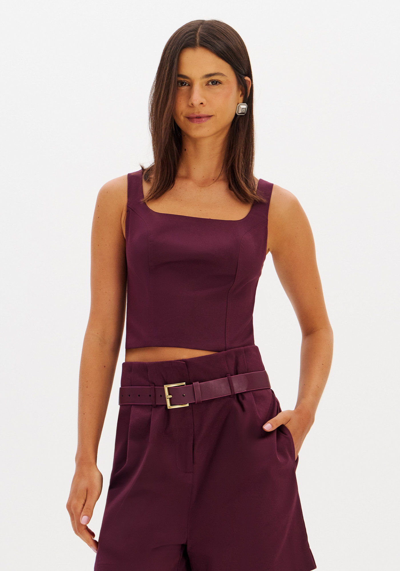 Blusa Cropped Sem Manga